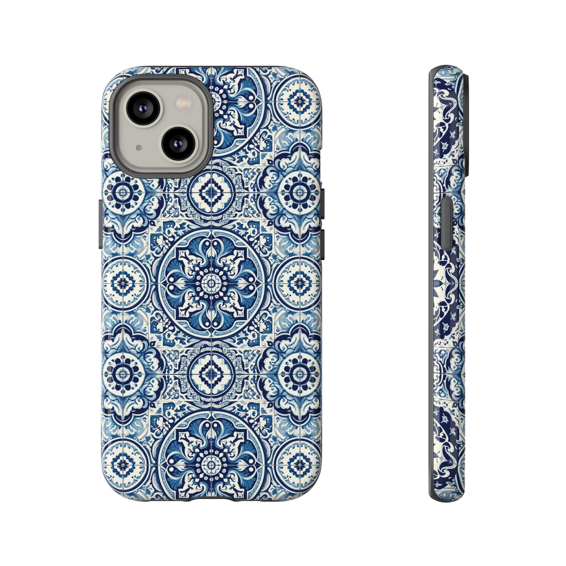 Azulejo Tile Phone Case Elegant Mediterranean Blue Porcelain Design iPhone 17, 16, 15, Samsung iPhone Samsung Accessory Gift for Her