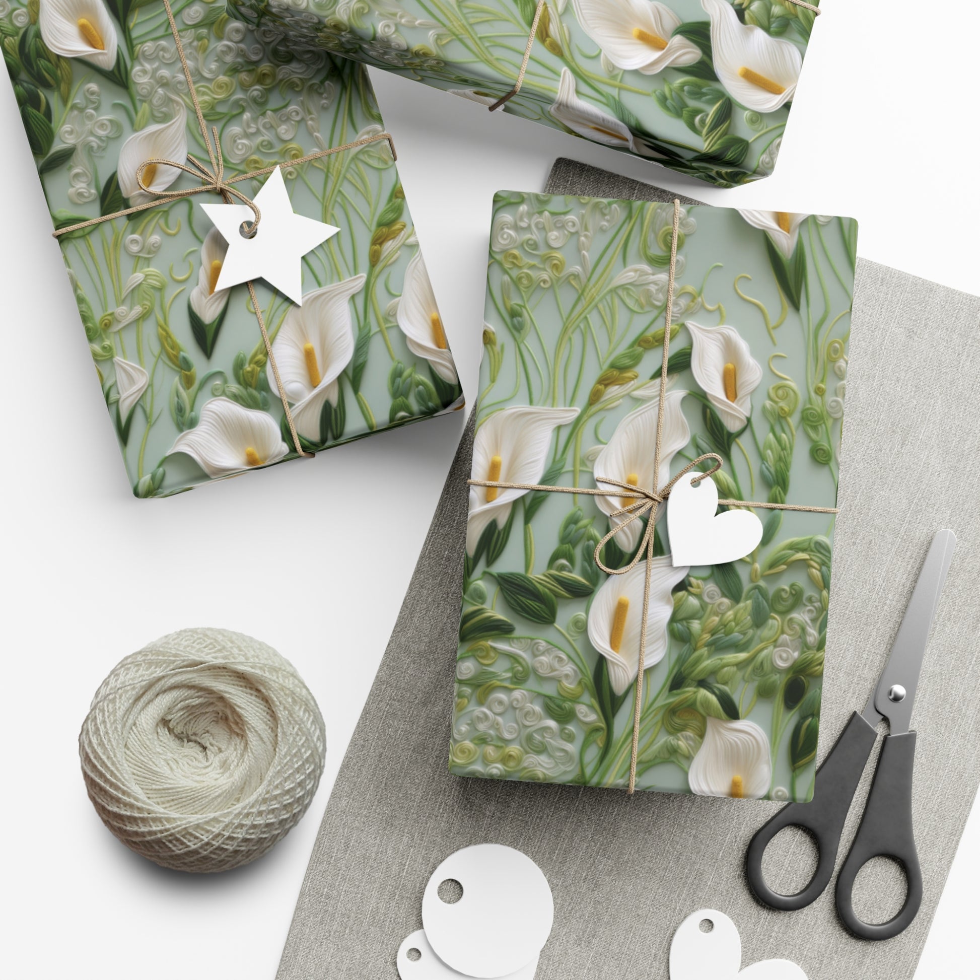 Elegant Calla Lily Wrapping Paper Beautiful Floral Design for Christmas, Birthdays & Special Occasions | Premium Gift Wrap for Nature Lovers Luxurious - MRSBYVALLE