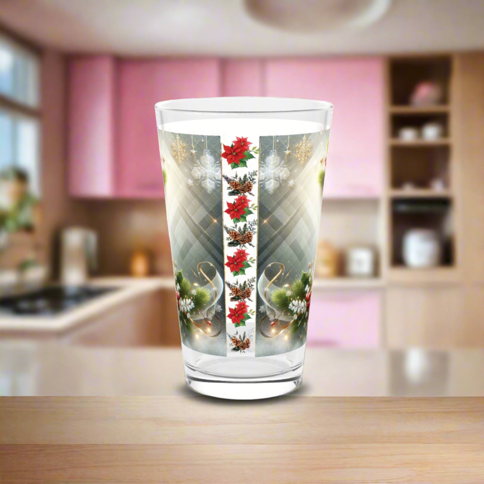 Best Christmas Theme 16oz Pint Glass Festive Holiday Design, Perfect for Seasonal Drinks, Cheerful Decor, Ideal Gift for Christmas Celebrations and PartiesElegance Durable, High-Quality Glassware Perfect for Parties - MRSBYVALLE