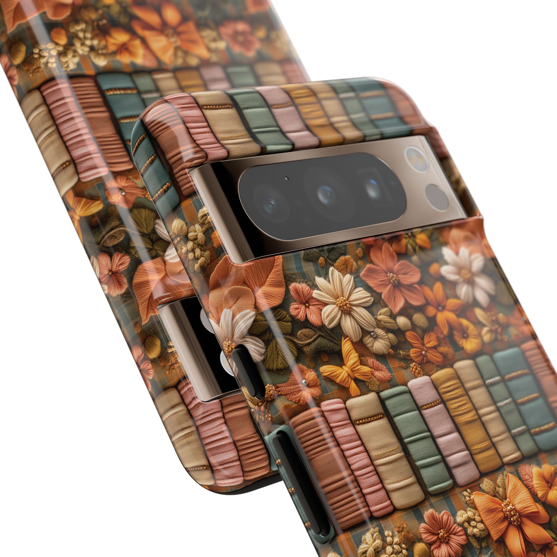 3D Illusion Boho Floral and Books Phone Case Gift for Her Phone 15, Samsung iPhone Samsung Gift for Her Case iPhone 15, Samsung iPhone Samsung Accessory Gift for Her