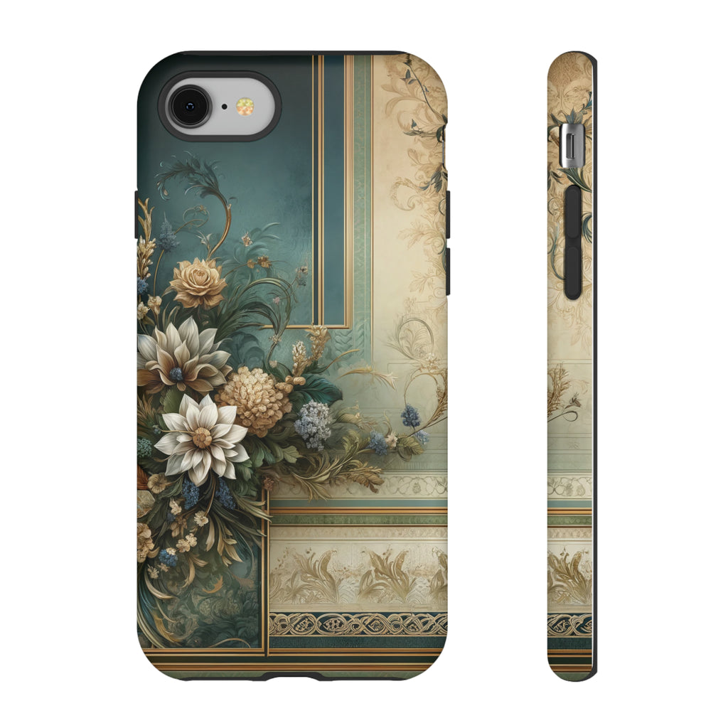 Victorian Floral Boho Luxury Phone Tough Case Floral Elegant Durable Stylish for Modern Devices iPhone 15, Samsung iPhone Samsung Accessory Gift for Her.