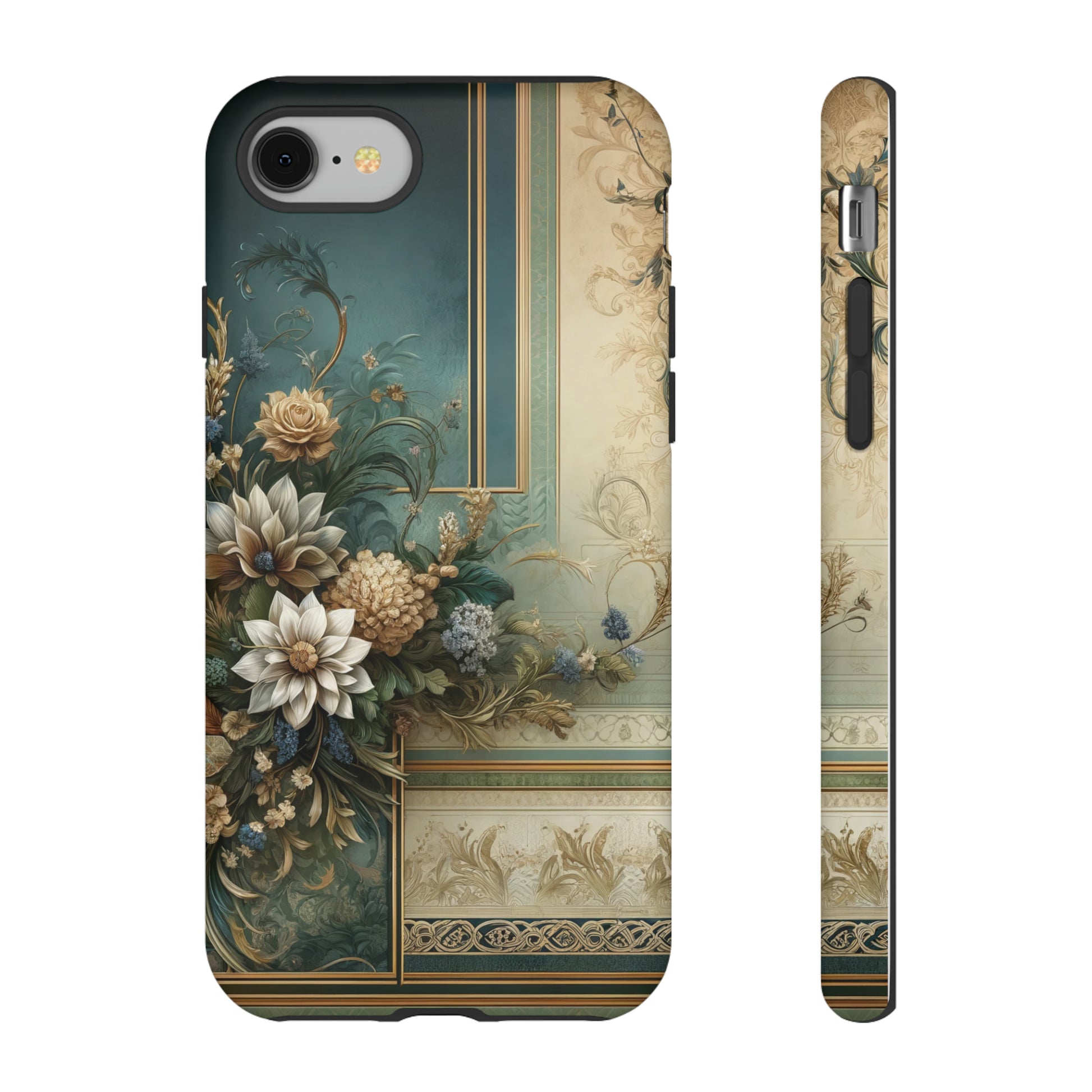 Victorian Floral Boho Luxury Phone Tough Case Floral Elegant Durable Stylish for Modern Devices iPhone 15, Samsung iPhone Samsung Accessory Gift for Her.