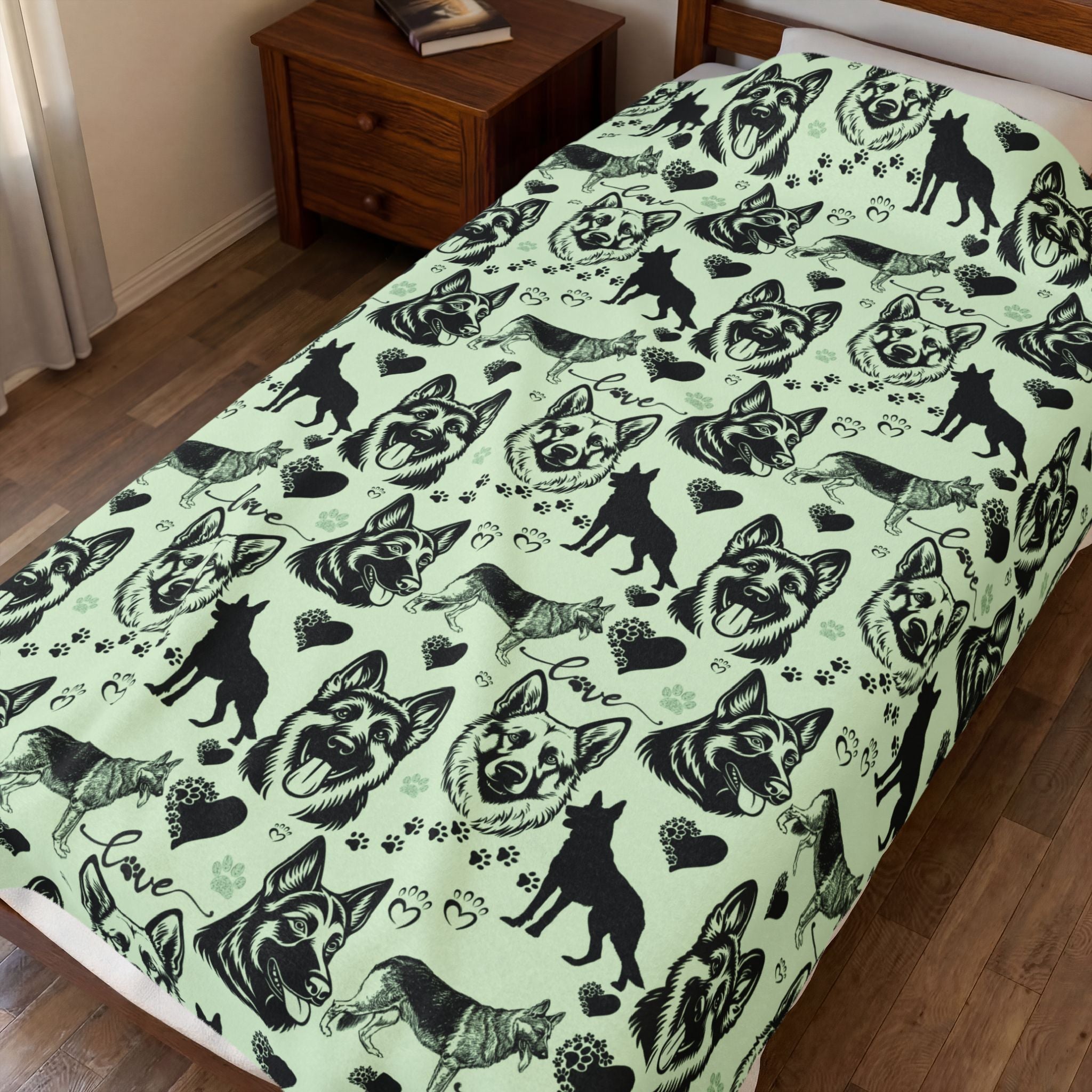 German Shepherd Velveteen Plush Blanket — Cozy Dog Lover Throw