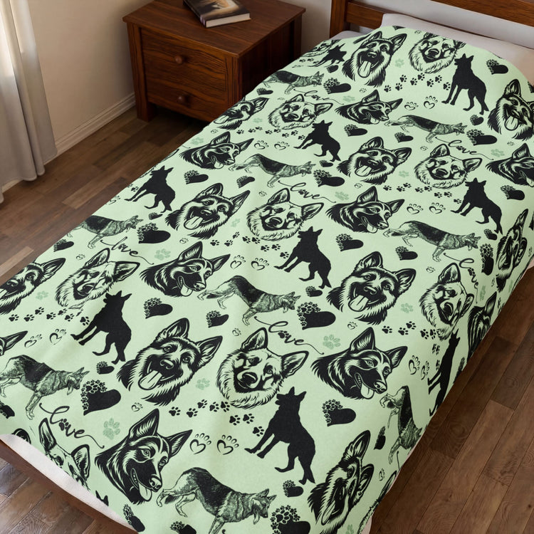 German Shepherd Velveteen Plush Blanket