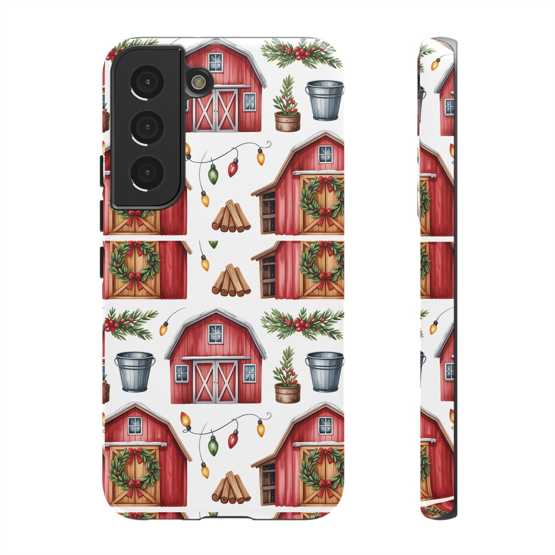Farmhouse Christmas Design Phone Case - Stylish, Protective Cover for All Models Gift for Mom Accessory Gift for Her