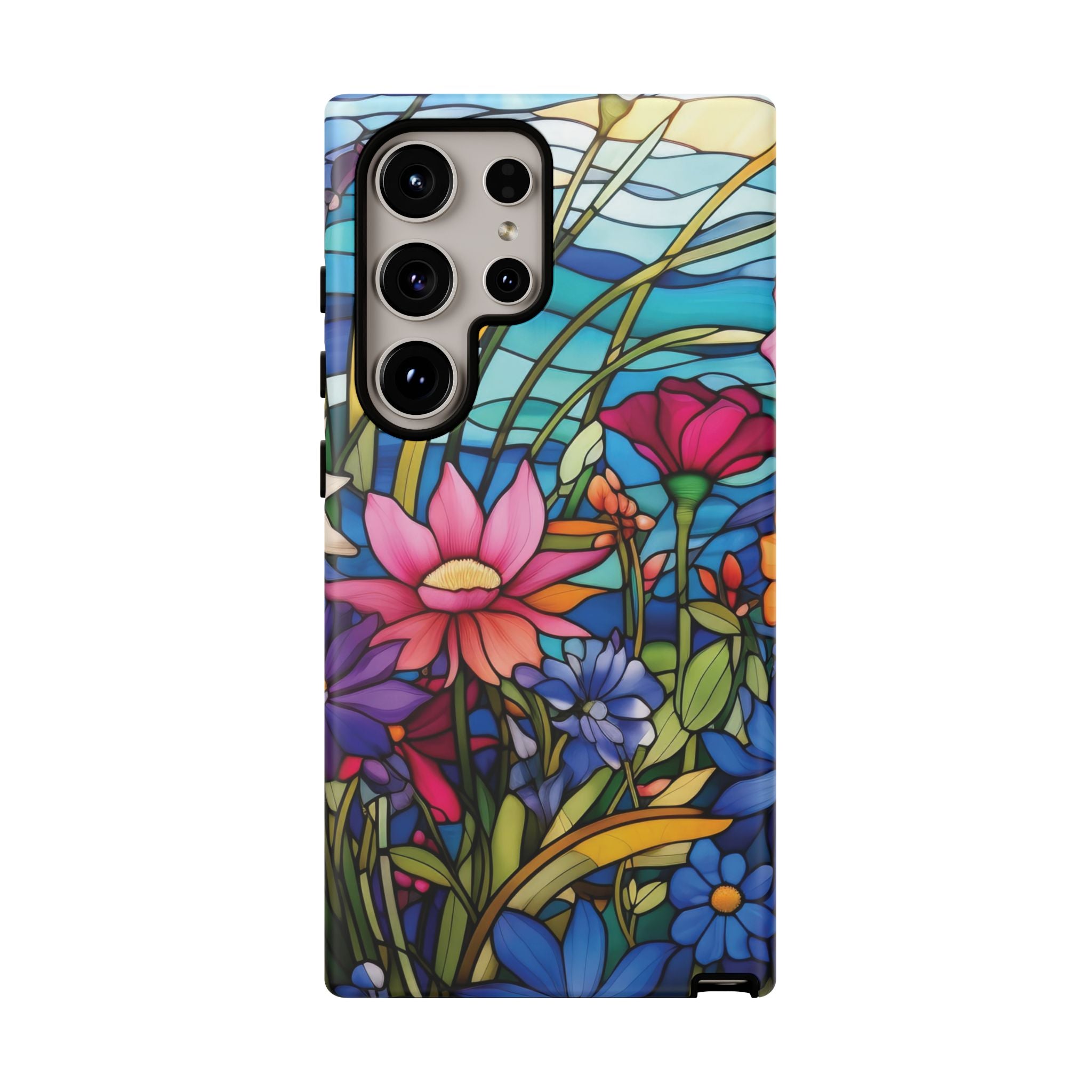 Wildflowers Stain Glass Illusion Phone Case Unique Holiday Protection for Your Device | Stylish & Durable Cover Gift for Her Phone 15, Samsung iPhone Samsung Accessory Gift for Her