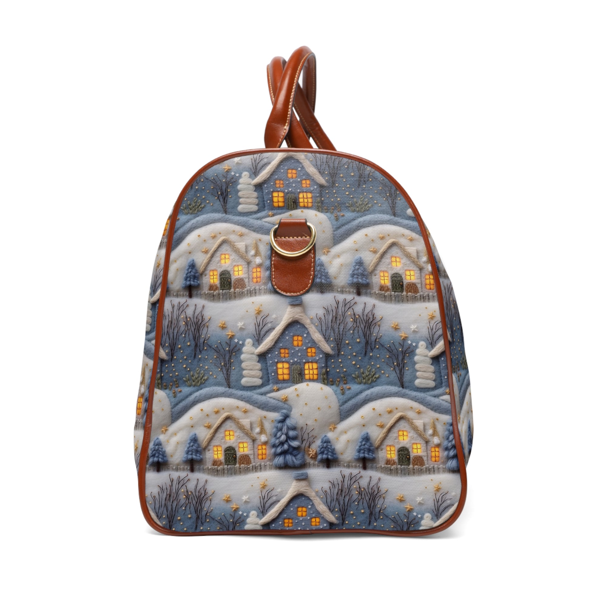 Waterproof Travel Bag with 3D Blue House Felt Illusion Durable, Lightweight, and Stylish Luggage for Travel, Gym, and Weekend Getaways Spacious and Perfect for Adventurers - MRSBYVALLE