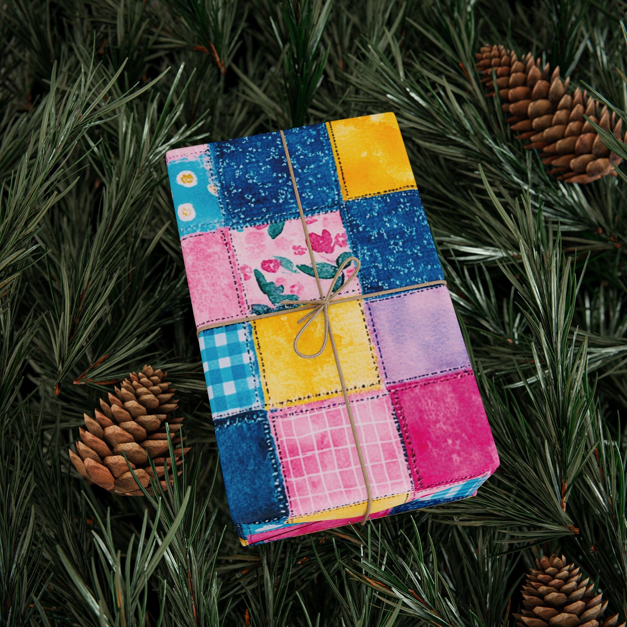 Pastel Patchwork Illusion Wrapping Paper — Soft Pastel Gift Wrap for Birthdays & Baby Showers