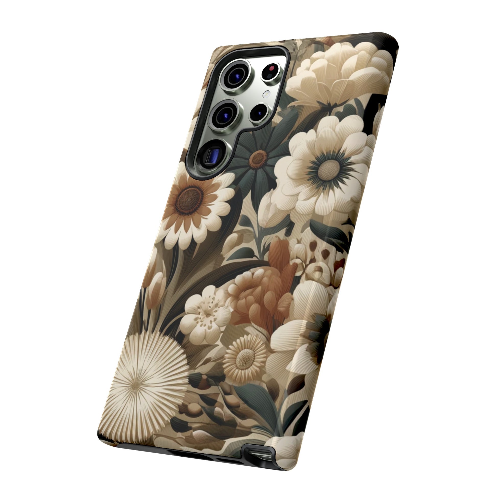 Mid-century Modern Floral Phone Case Durable for iPhone Samsung Gift iPhone 15, 14, 13 Samsung Pixel Gift for Mom Accessory Gift for Her