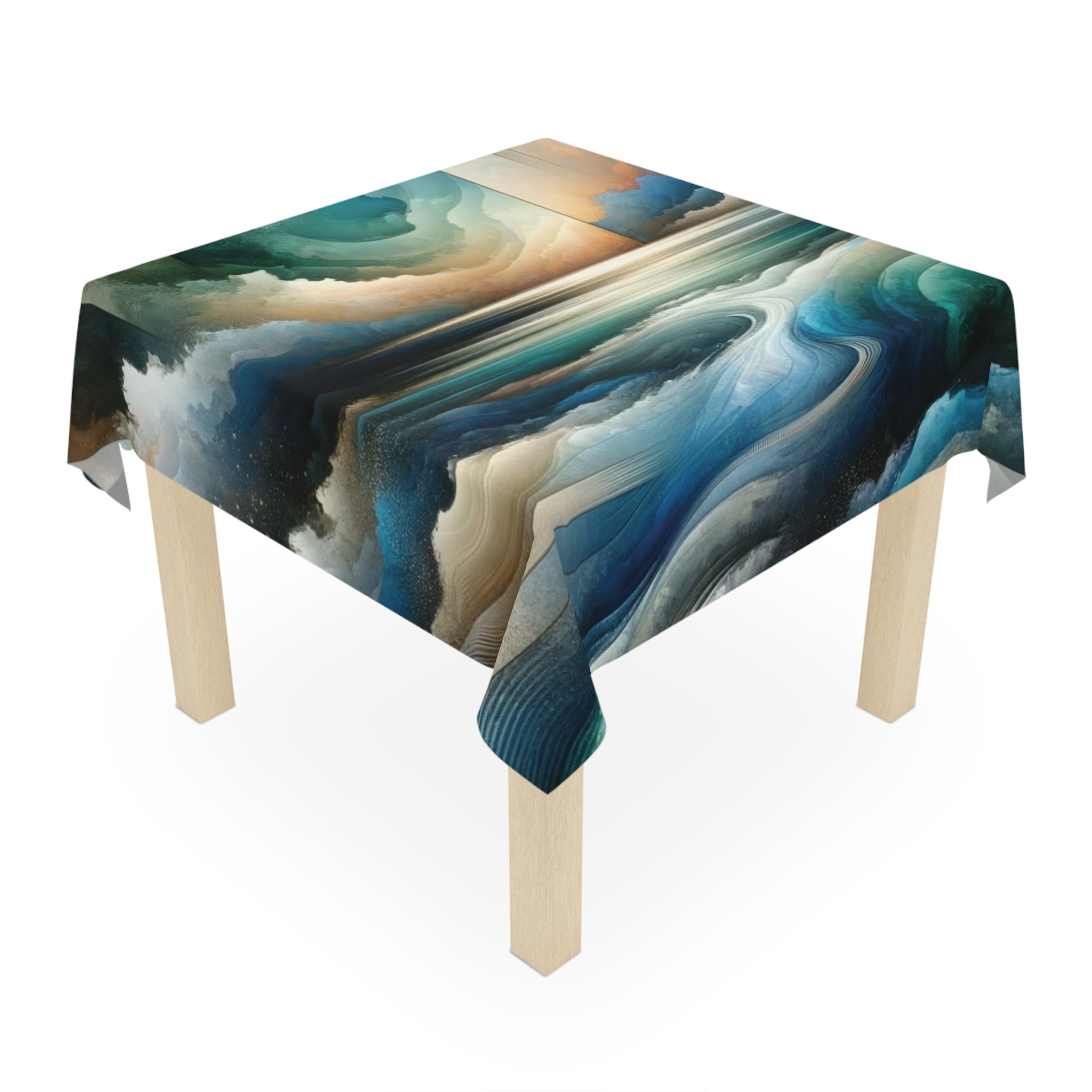 Abstract Nautical Artwork Tablecloth Whimsical Elegance for Dining Any Dining Room, Kitchen Table or Outdoor Setting for Home, Weddings, Birthdays all Events Durable & Stylish for All Occasions.