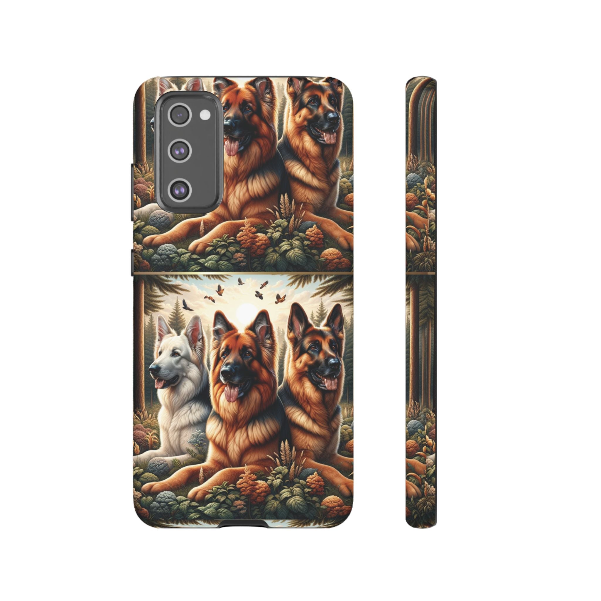 German Shepherd Phone Tough Case Floral Elegant Durable Dog Lover Devices iPhone 15, Samsung iPhone Samsung Accessory Gift for Her