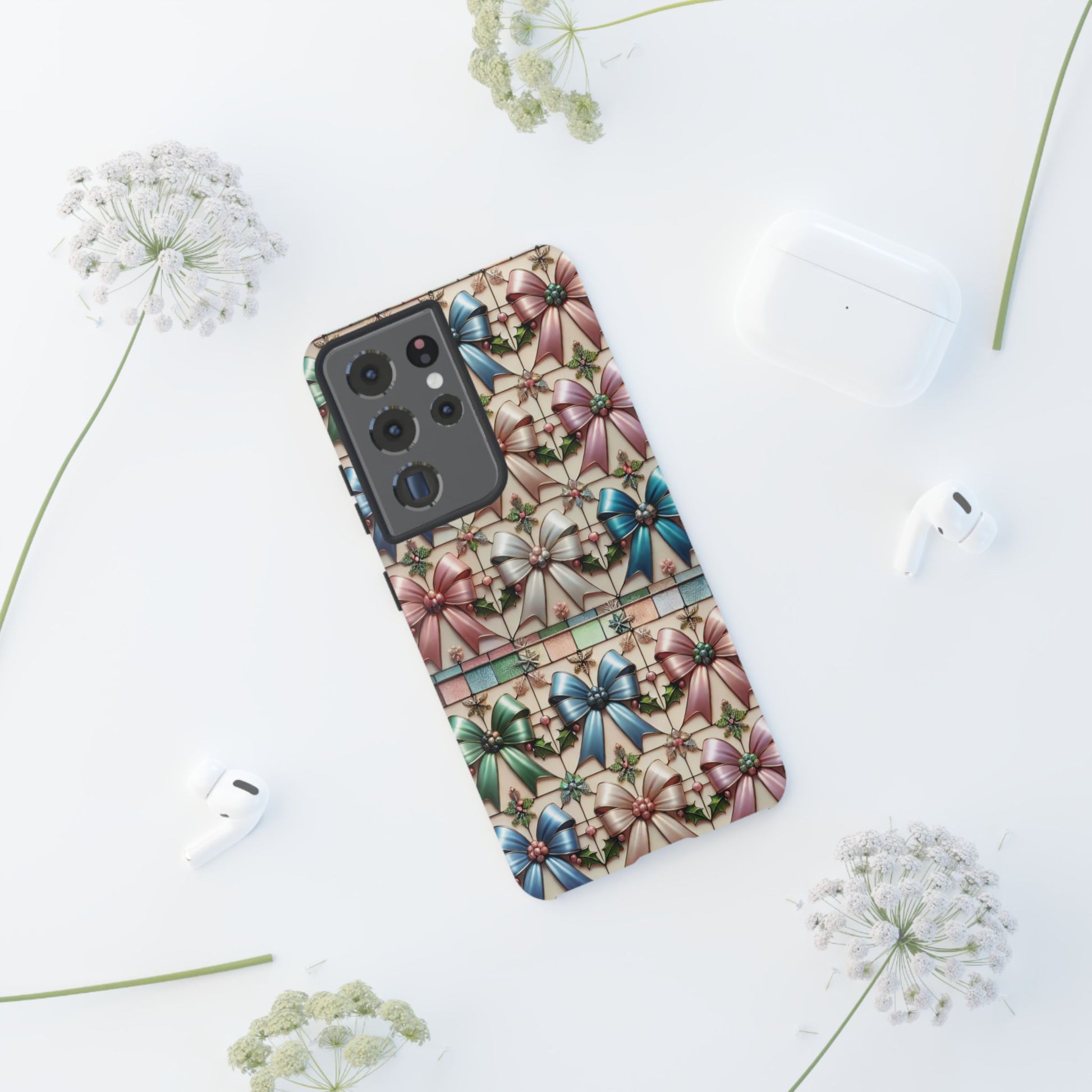 Coquette Bows Pastel Phone Case for iPhone 17 ,  15 14 13 12  21 23 Samsung, and Pixel | Stylish Protective Cover Gift for Her Perfect for Floral Lover