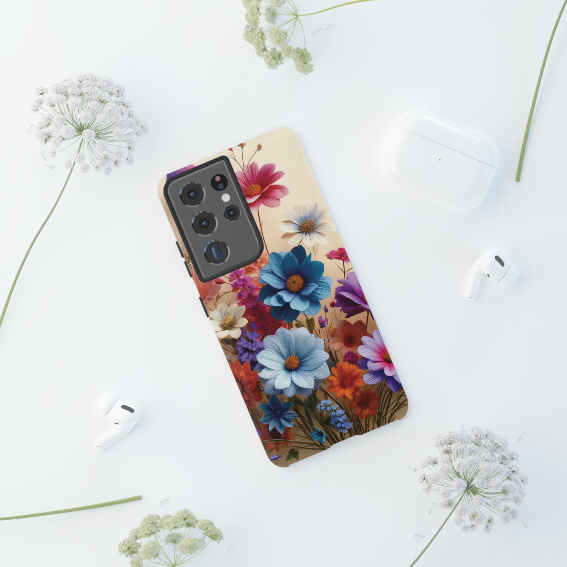 Best Phone Case Floral 3D Illusion Luxury Tough Case Floral Elegant Durable Stylish for Modern Devices iPhone 15, Samsung iPhone Samsung Accessory Gift for Her.