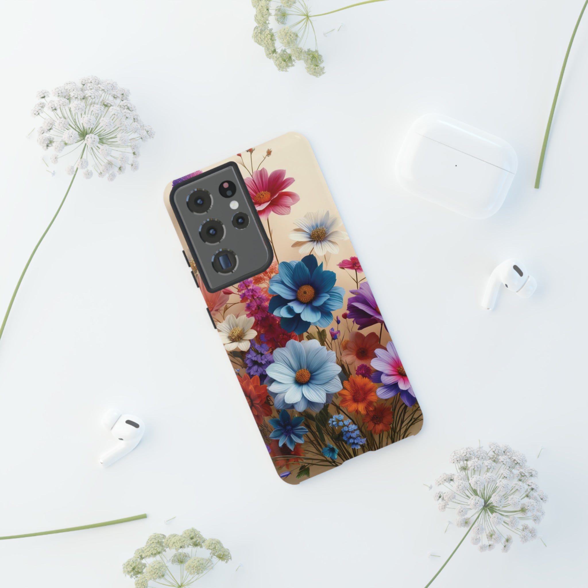 Best Phone Case Floral 3D Illusion Luxury Tough Case Floral Elegant Durable Stylish for Modern Devices iPhone 15, Samsung iPhone Samsung Accessory Gift for Her.