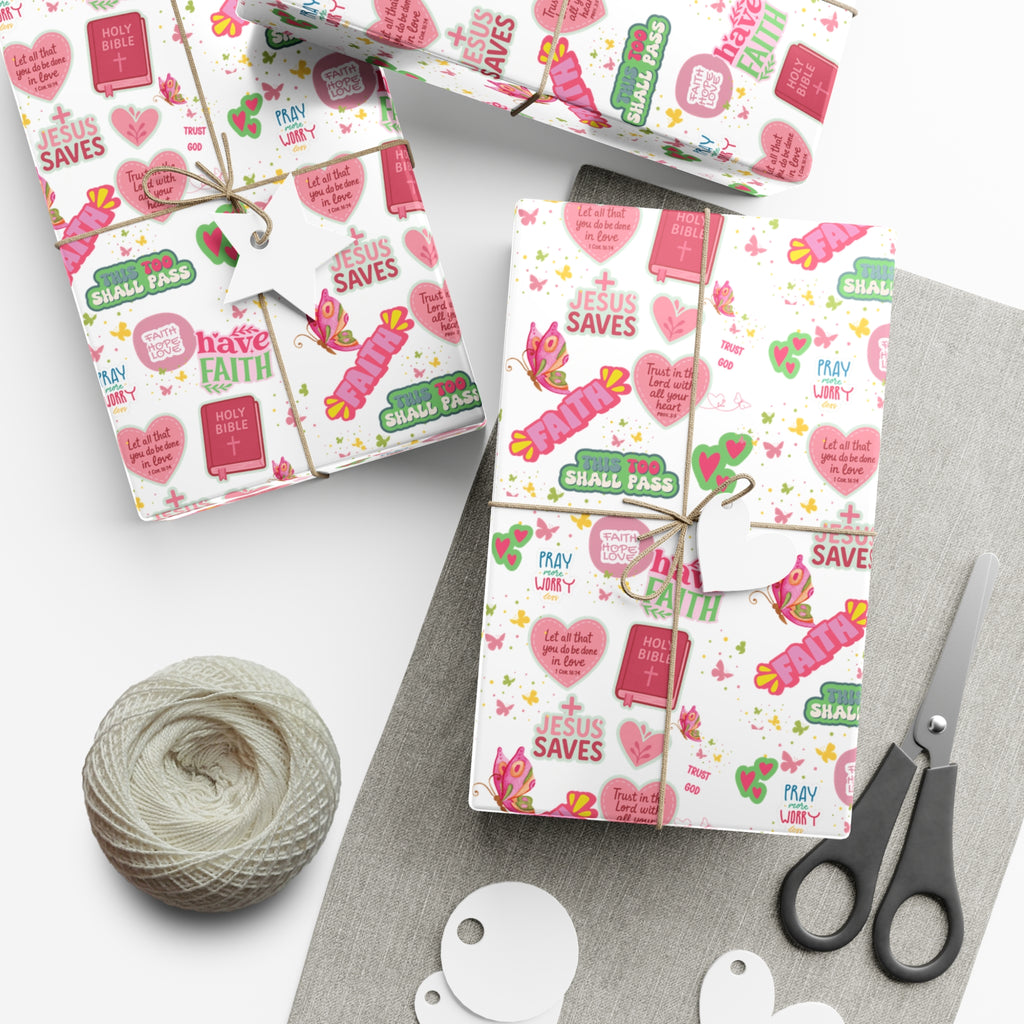 Christian Wrapping Paper | Inspirational Bible Verse Gift Wrap | Faith-Based Wrapping for Birthdays, Holidays, Special Occasions | Scripture Gift Wrap Gifts Moms Weddings