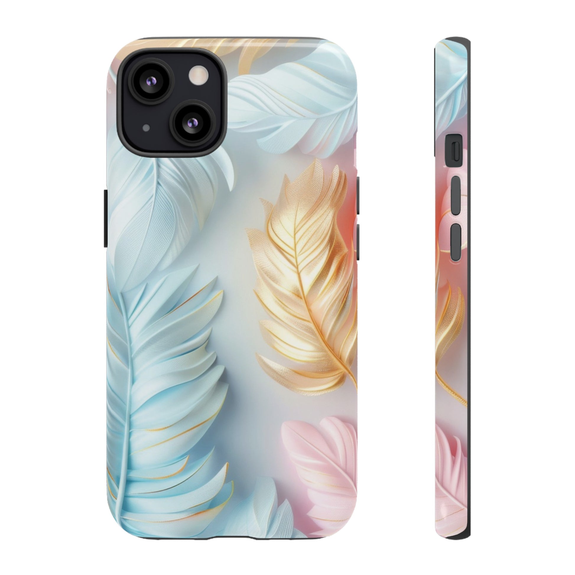 Pastel Feathers Protective Phone Case Gift for Her Phone 15, Samsung iPhone Samsung Gift for Her Case iPhone 15, Samsung iPhone Samsung Accessory Gift for Her