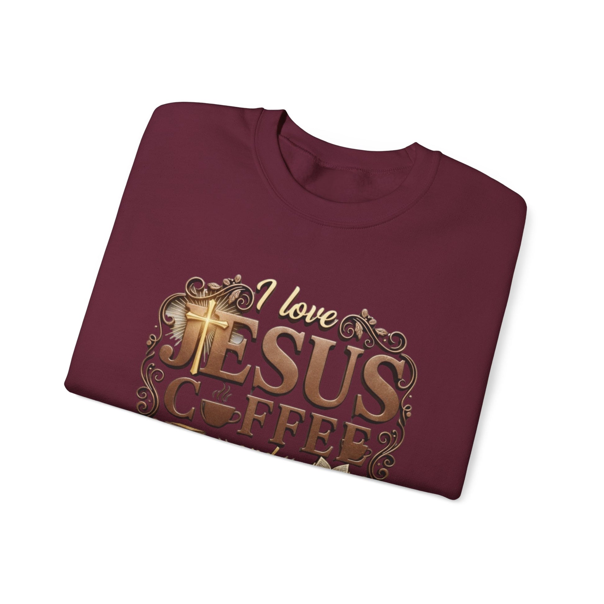 Love Jesus, Coffee & Books Sweatshirt | Christian Unisex Crewneck, Cozy Faith Gift