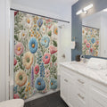 New House Bright Floral Shower Curtain Luxurious Bathroom Decor, Ideal Housewarming Wedding Gift for Mom Bridal Shower Gift Newlywed.