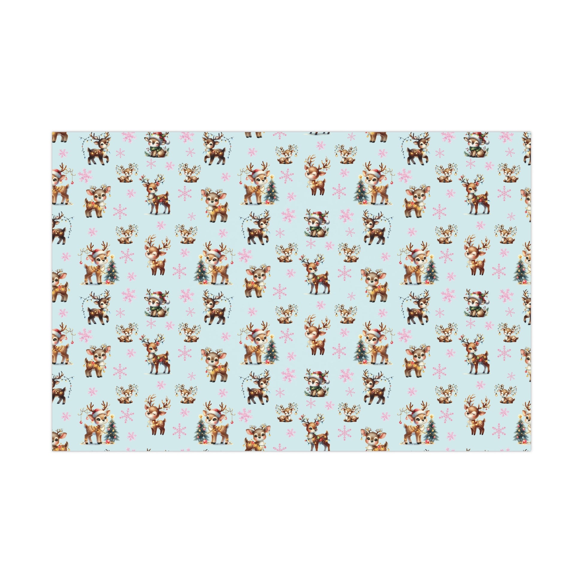 Watercolor Reindeer Christmas Wrapping Paper Elegant Holiday Gift Wrap Featuring Whimsical Deer Design | Perfect for Festive Presents, Available in Multiple Sizes for Every Gift - MRSBYVALLE