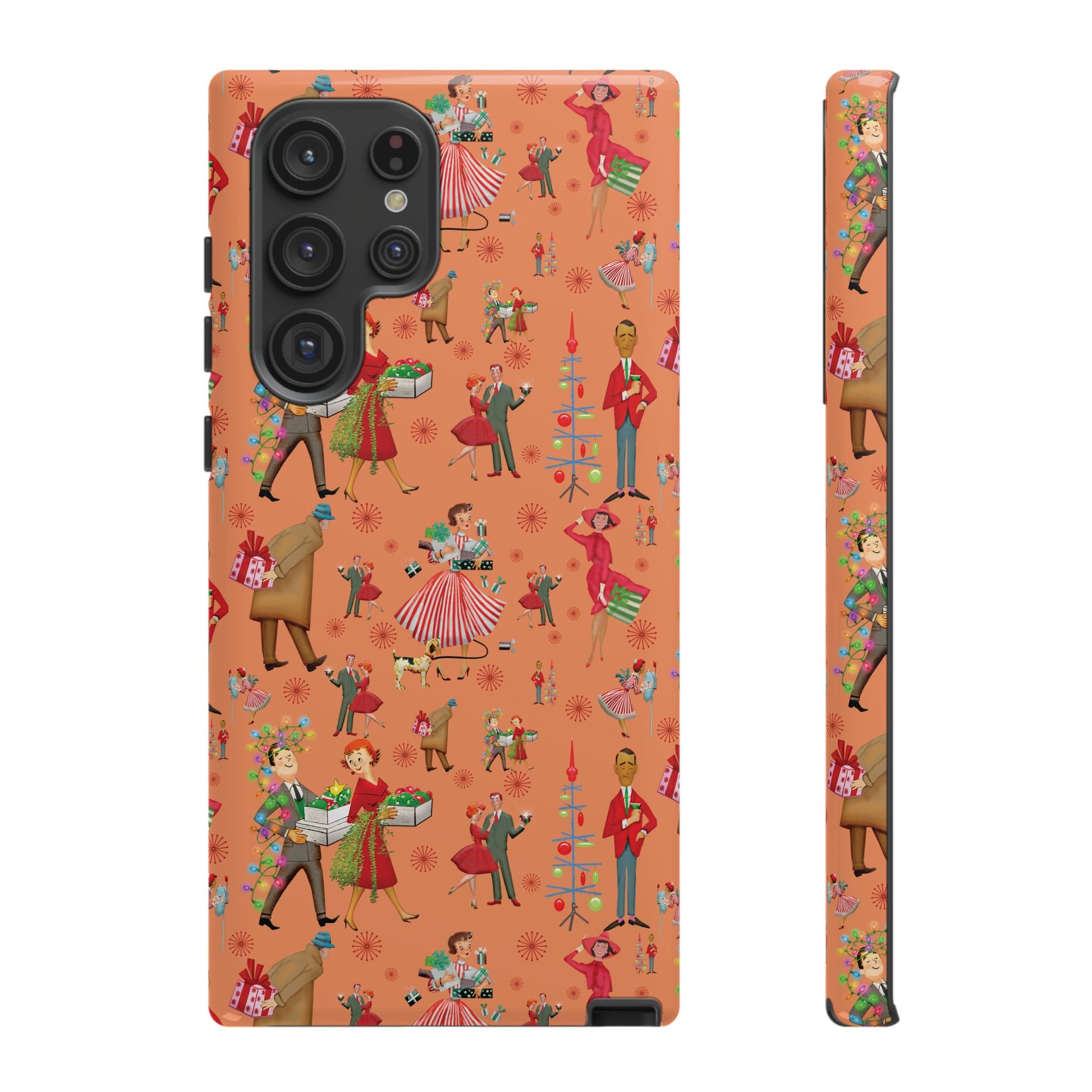 Retro Christmas 50s Phone Case Unique Holiday Protection for Your Device | Stylish & Durable Cover Gift for Her Phone 17, 16, 15, Samsung iPhone Accessory Gift for Her