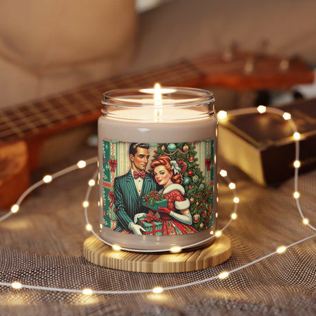 Retro Radiance Candle 50s Franciscan Diamond Starburst Kitsch Christmas Card Art Perfect for Relaxation Home Ambiance Scented Soy Candle, 9oz, Wedding, Bridal Shower, Mother's Day Gift Housewarming Gift - MRSBYVALLE