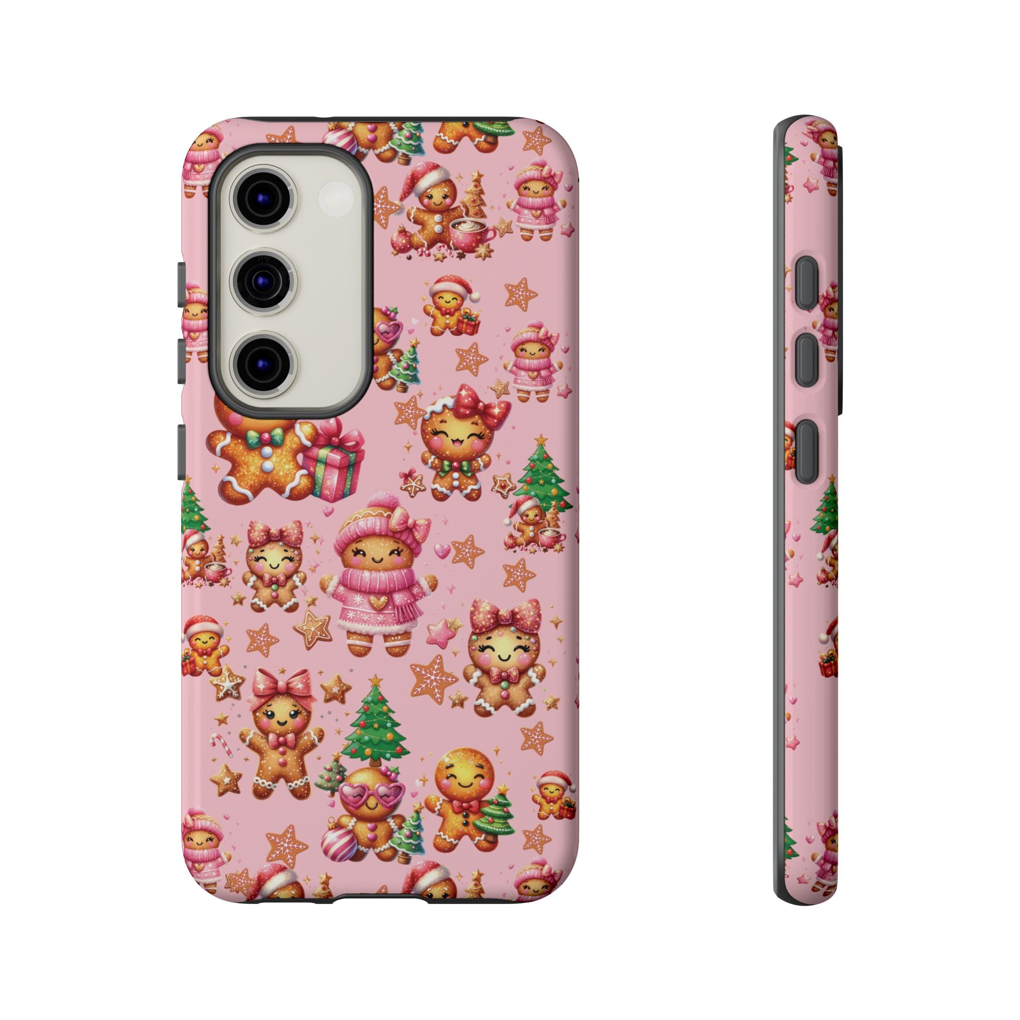 Adorable Pink Gingerbread Girl Phone Case Girly Holiday Vibes, Sweet Christmas Aesthetic, Cute & Festive Gift Idea for Her, Fun Protective Cover