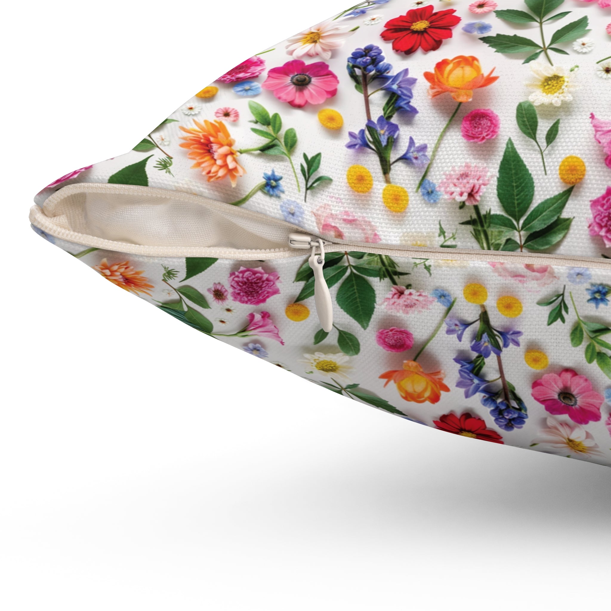 Modern Wildflowers Decorative Pillow - Available in 16x16, 18x18, 20x20 - Vibrant Accent for Living Room, Bedroom, or Sofa Decor 100% Polyester with Double-Sided Print