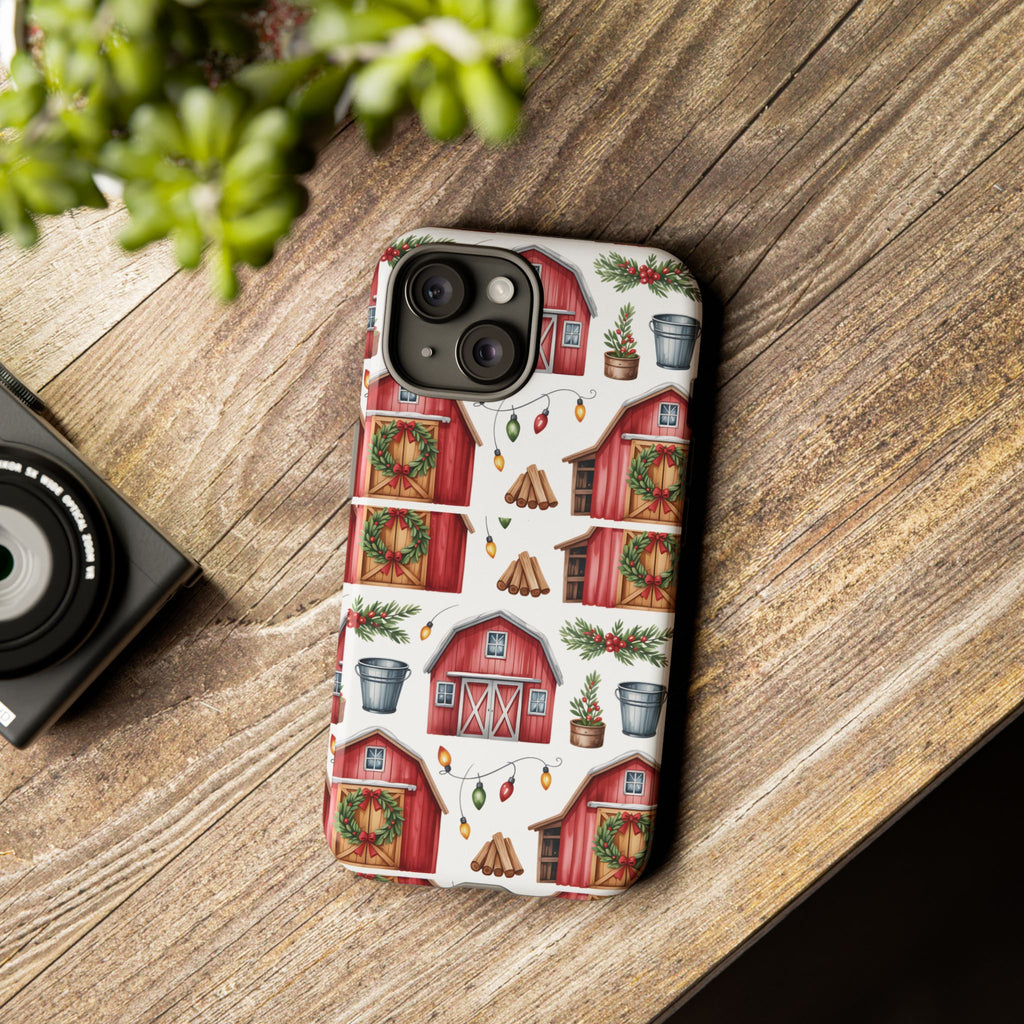 Farmhouse Christmas Design Phone Case - Stylish, Protective Cover for All Models Gift for Mom Accessory Gift for Her