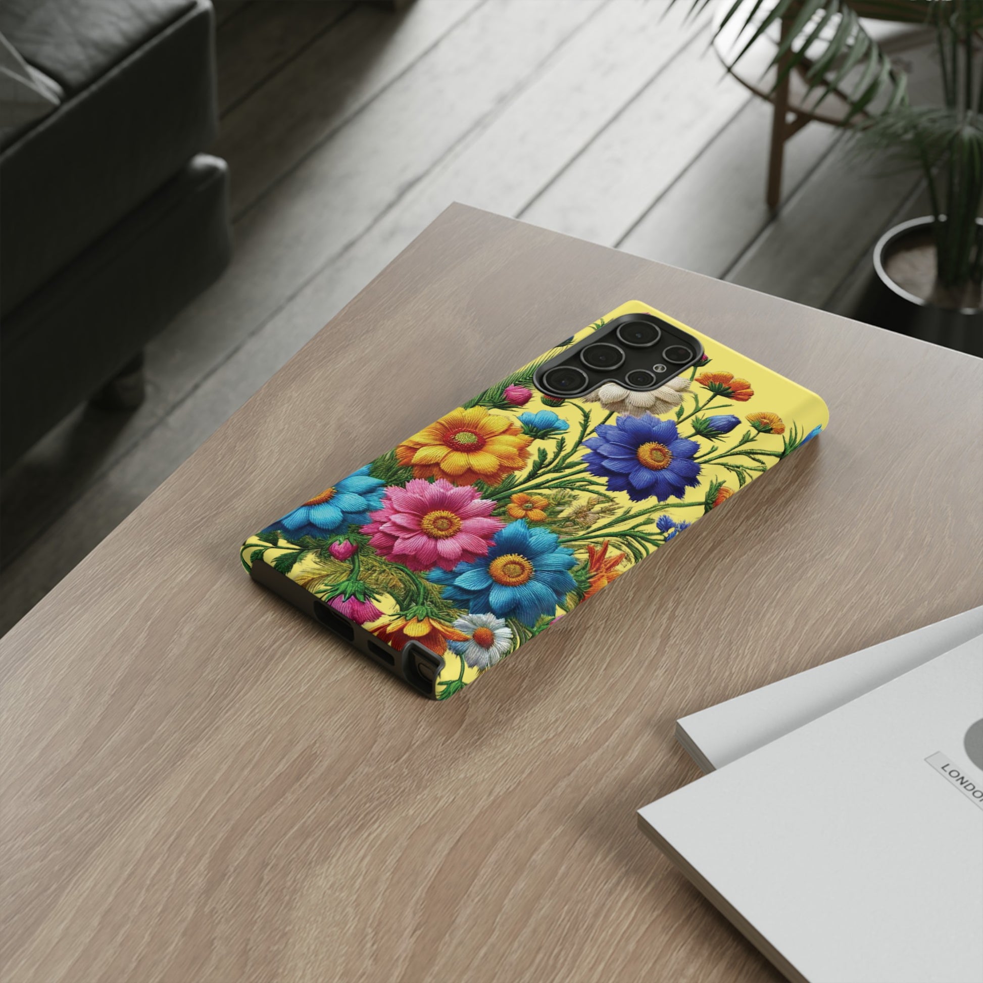 Phone Case Yellow Bright Floral Protective Phone Case Gift for Her Phone 15, Samsung iPhone Samsung  iPhone 15, Samsung iPhone Samsung Accessory Gift for Her