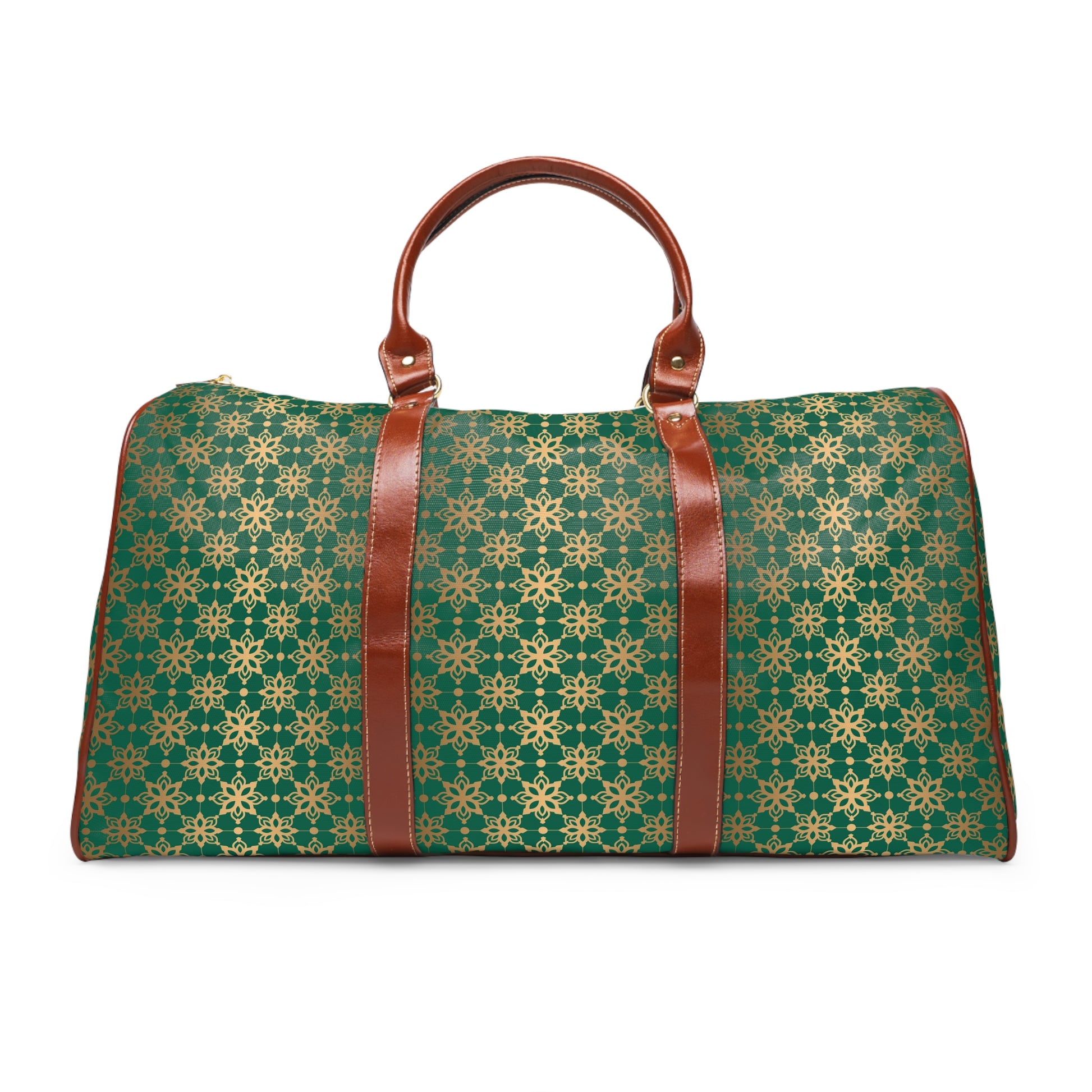Elegant Green Travel Bag with Gold Accents Perfect for Holiday Trips & Weekend Getaways – Stylish & Durable Overnight Bag for Luxurious and Chic Travel - MRSBYVALLE