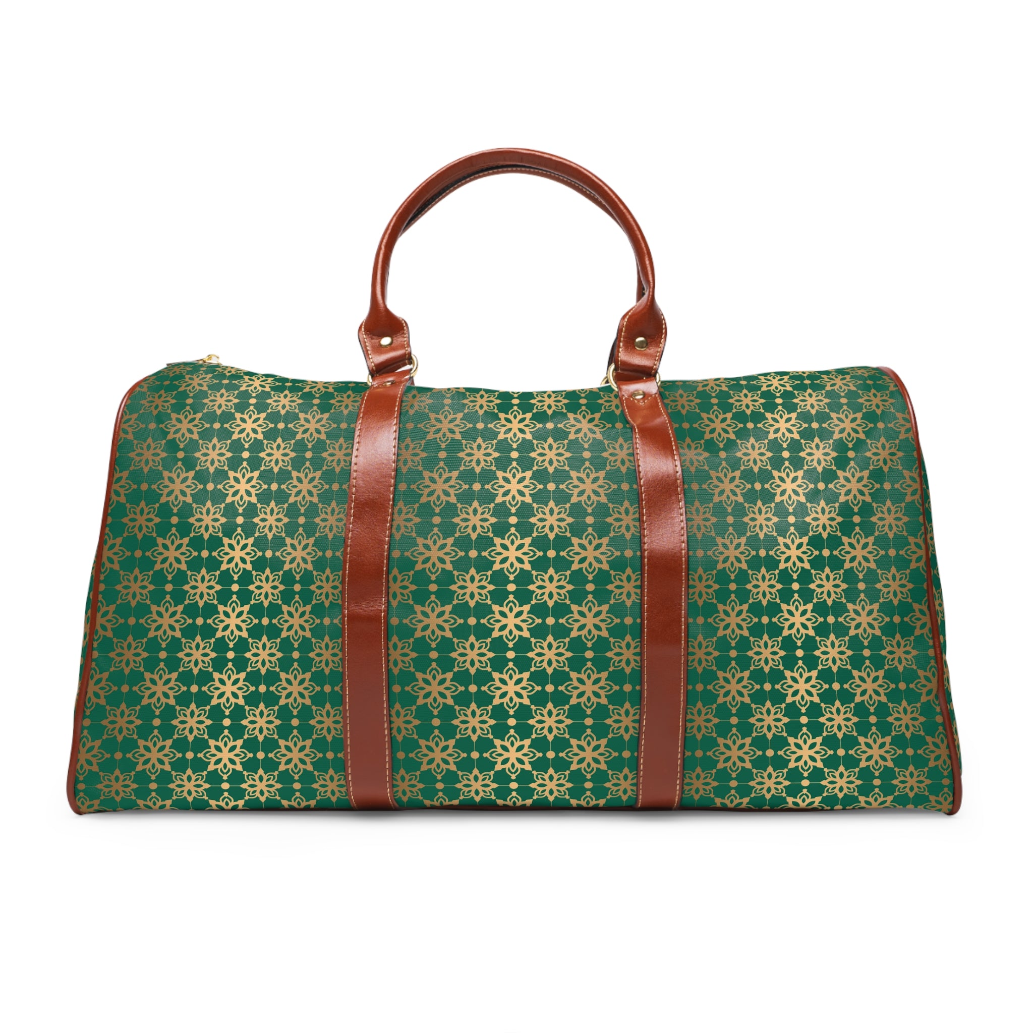 Elegant Green Travel Bag with Gold Accents Perfect for Holiday Trips & Weekend Getaways – Stylish & Durable Overnight Bag for Luxurious and Chic Travel - MRSBYVALLE