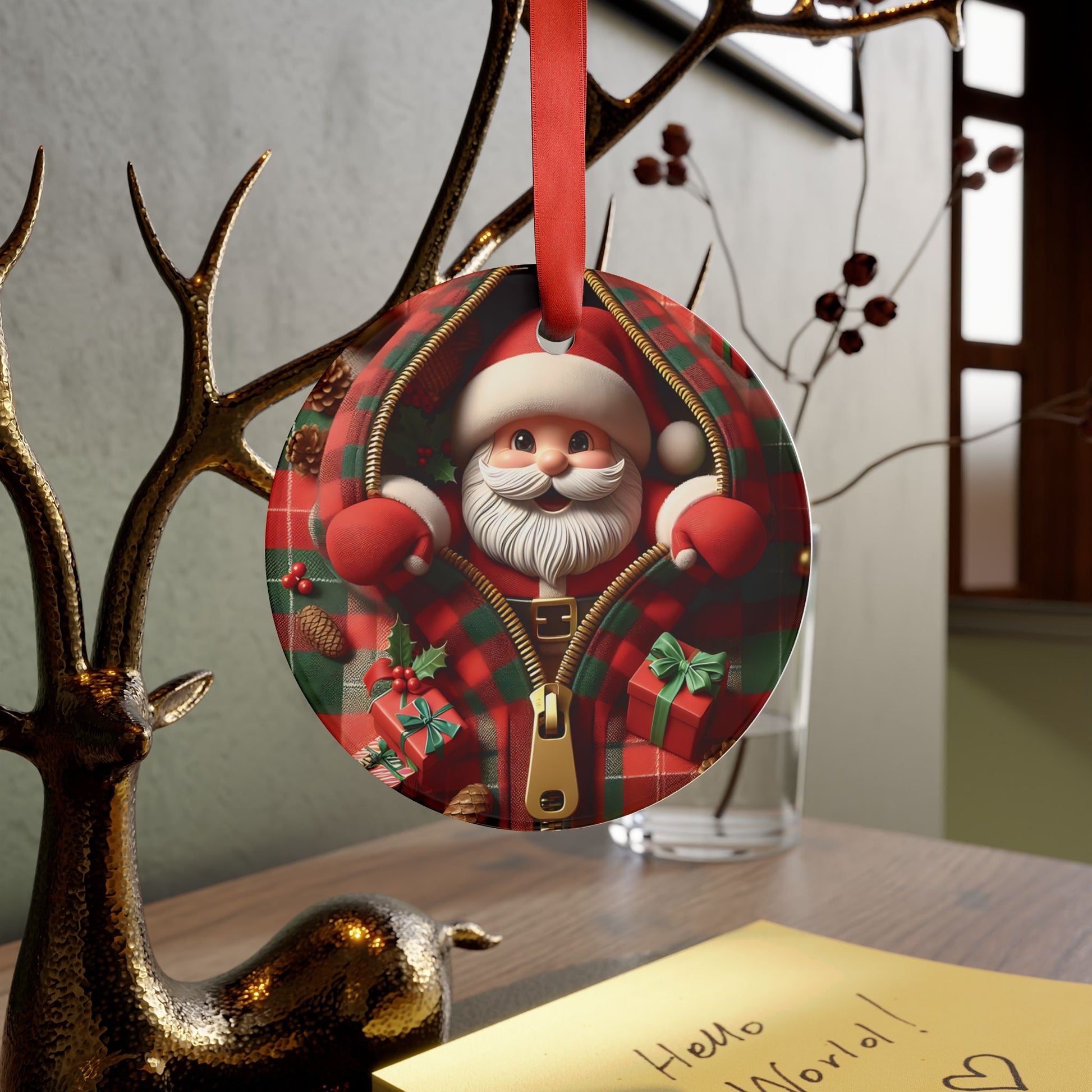 Enchanting 3D Illusion Santa Claus Ornament Festive Holiday Décor | Captivating Optical Illusion | Perfect for Christmas Tree, Gift, or Home Decoration Gift Giving - MRSBYVALLE
