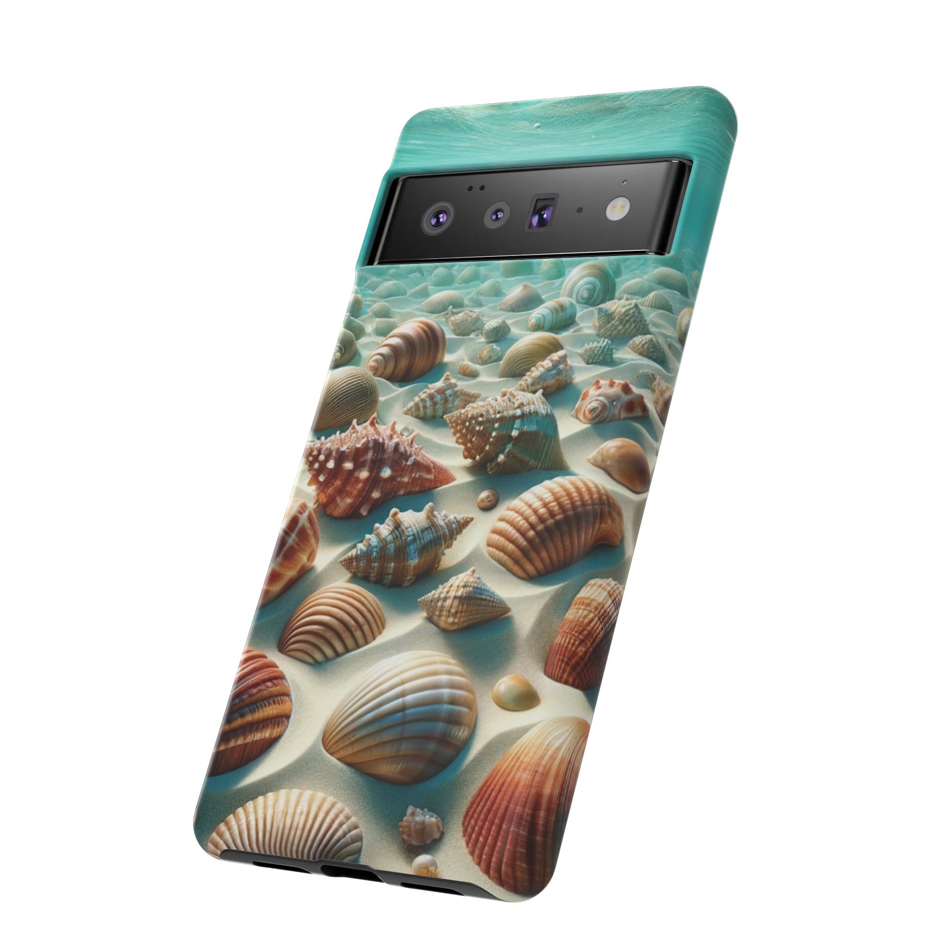Plush Ocean Bliss Turquoise Seashell Ocean Beach View Protective Phone Case Gift for Her Phone 15, Samsung iPhone Samsung Gift for Her Case iPhone 15, Samsung iPhone Samsung Accessory Gift for Her.