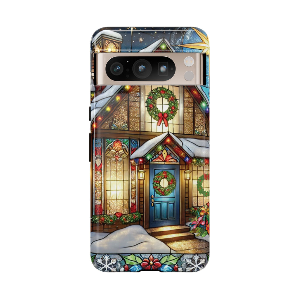 Stain Glass Christmas Phone Case Unique Holiday Protection for Your Device | Stylish & Durable Cover Gift for Her Phone 15, Samsung iPhone Samsung Accessory Gift for Her