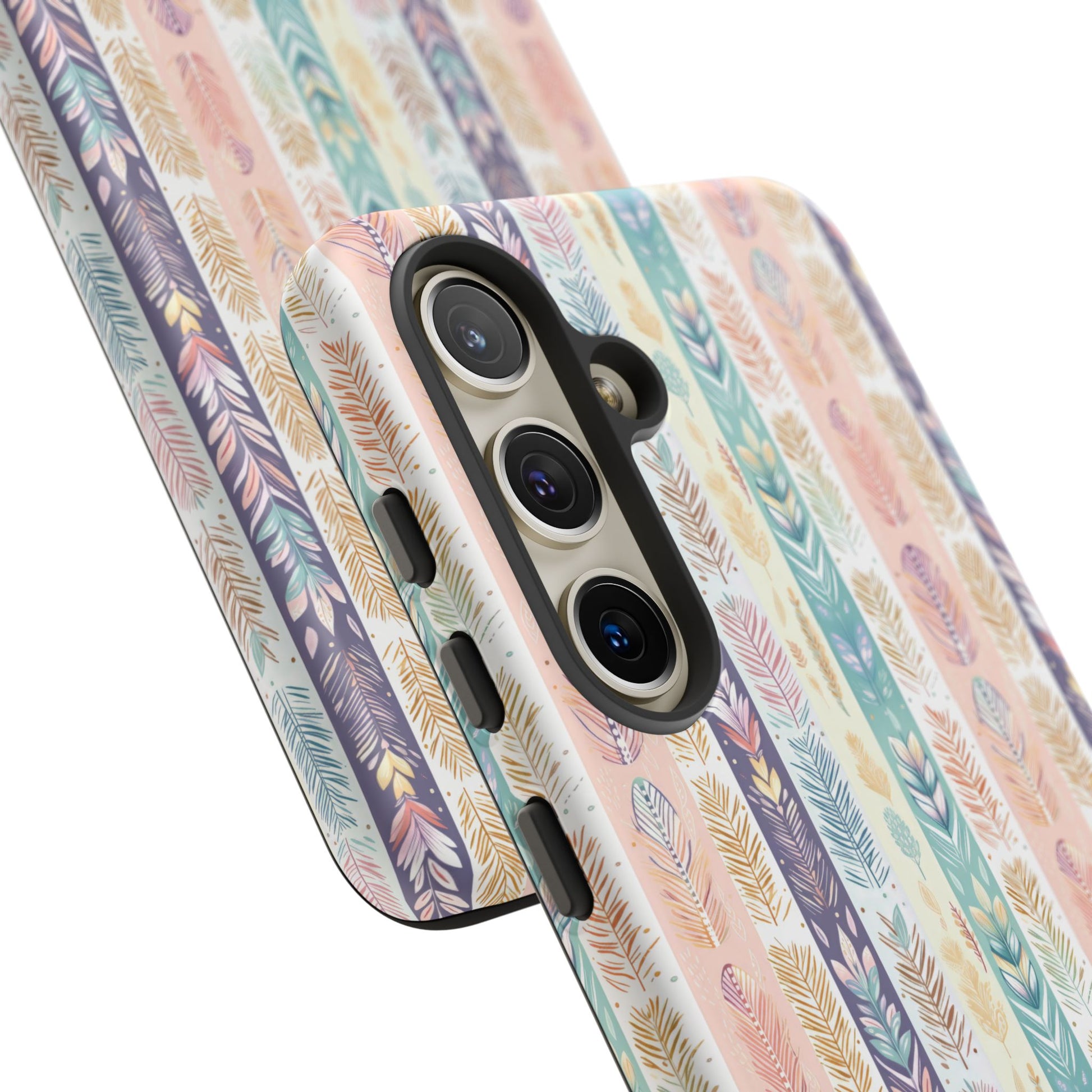 Boho Pastel Feathers Modern Watercolor Abstract Phone Case Compatible with iPhone, Samsung & More - Stylish, Durable Protection with Vibrant Artistic Design Perfect Gift for Her