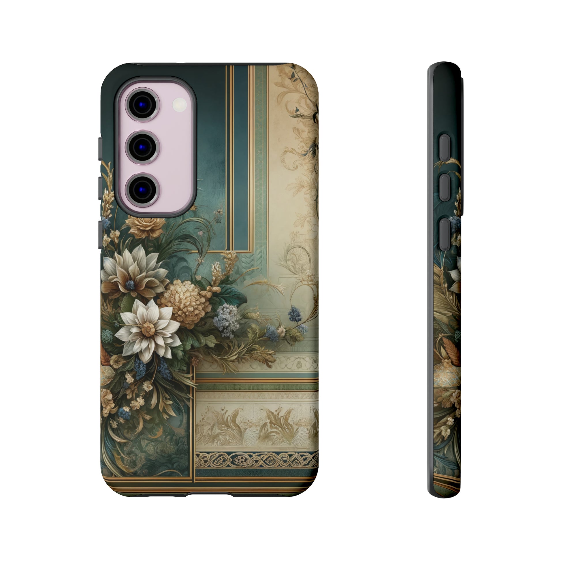 Victorian Floral Boho Luxury Phone Tough Case Floral Elegant Durable Stylish for Modern Devices iPhone 15, Samsung iPhone Samsung Accessory Gift for Her.
