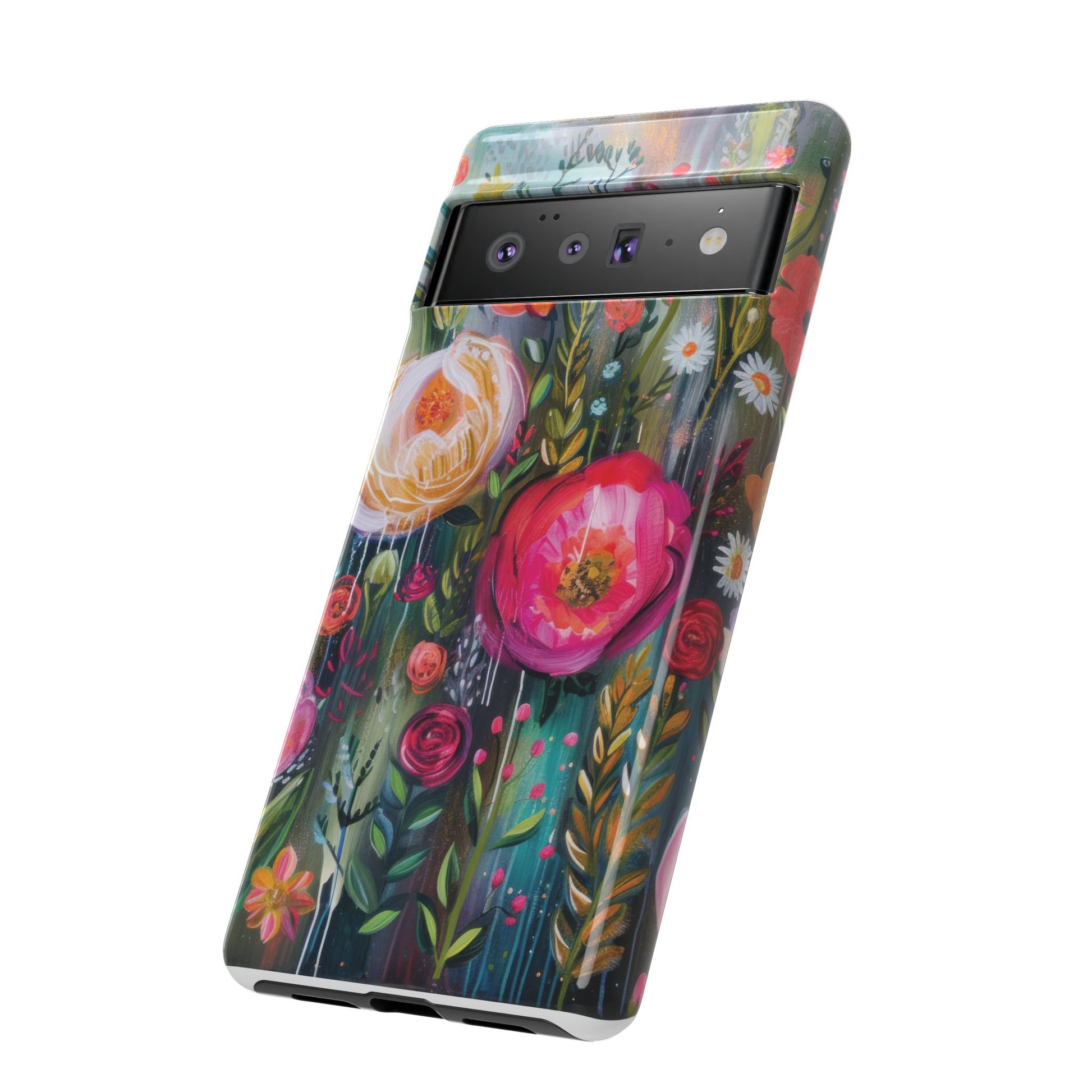 Watercolor Boho Floral Phone Case for iPhone 16 15 14 13 12  21 23 Samsung, and Pixel | Stylish Protective Cover Gift for Her Perfect for Floral Lover