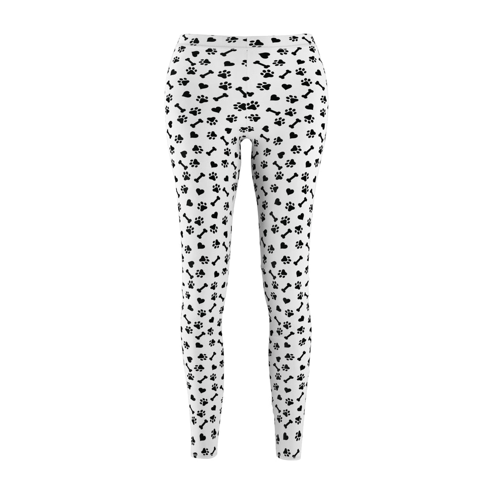 Comfy White Paw Print Women's Leggings Perfect Casual Pants for Everyday Wear, Yoga, and Lounging | Soft, Stylish, and Durable for Pet Lovers Perfect Gift Idea for Her – Available in Plus Sizes - MRSBYVALLE
