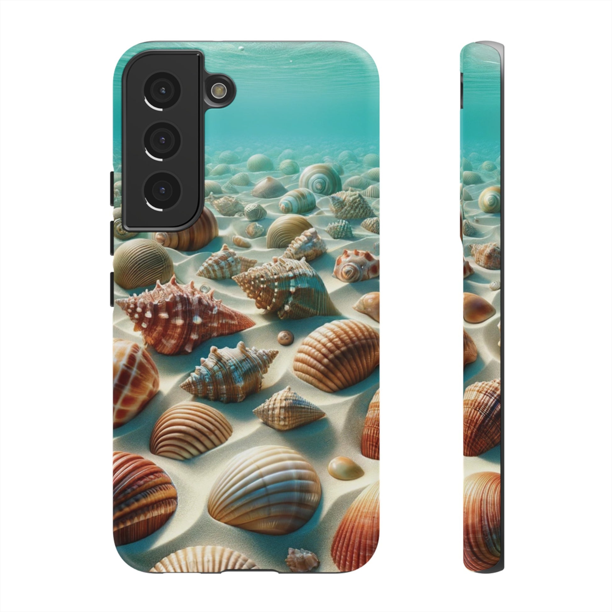 Plush Ocean Bliss Turquoise Seashell Ocean Beach View Protective Phone Case Gift for Her Phone 15, Samsung iPhone Samsung Gift for Her Case iPhone 15, Samsung iPhone Samsung Accessory Gift for Her.