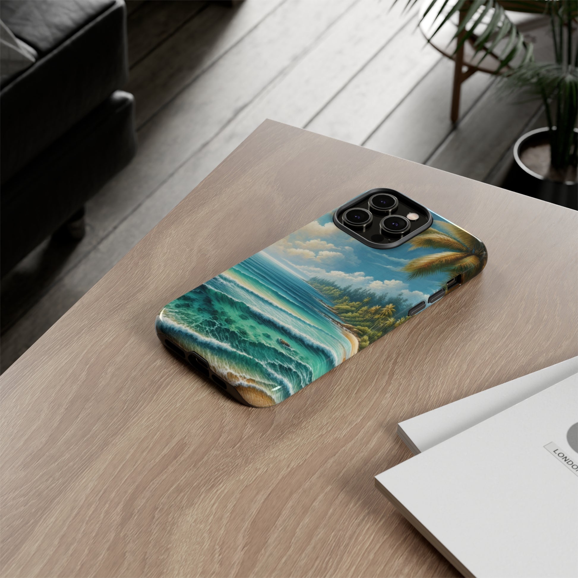 Coastal Serenity Ocean Beach View Protective Phone Case Gift for Her Phone 15, Samsung iPhone Samsung Gift for Her Case iPhone 15, Samsung iPhone Samsung Accessory Gift for Her.