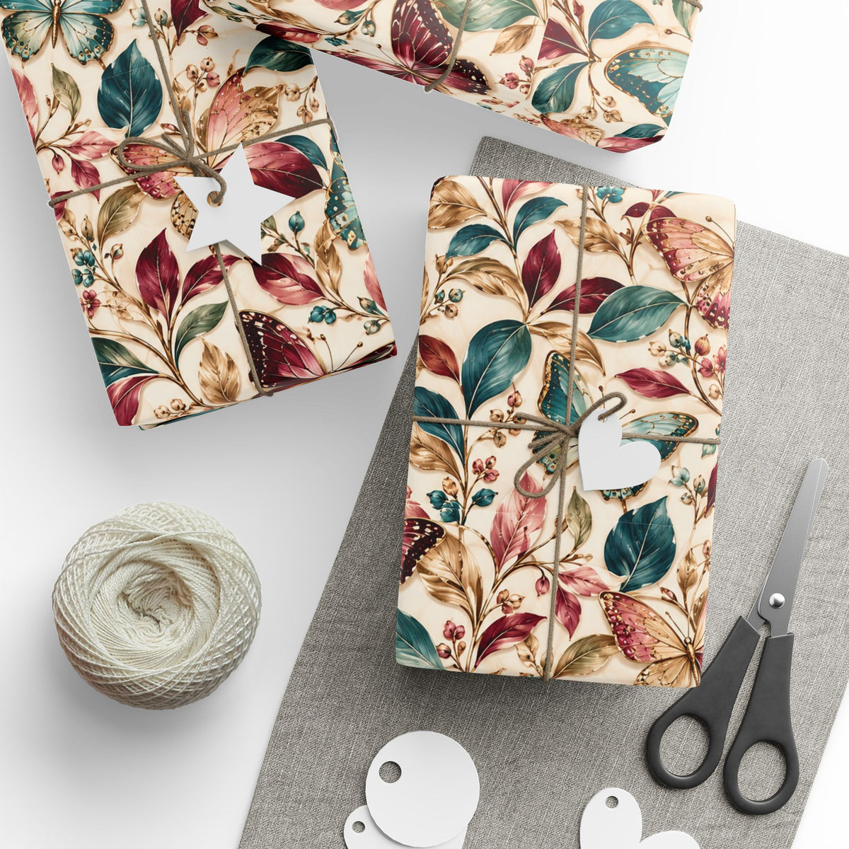 Vintage Butterfly Floral Wrapping Paper