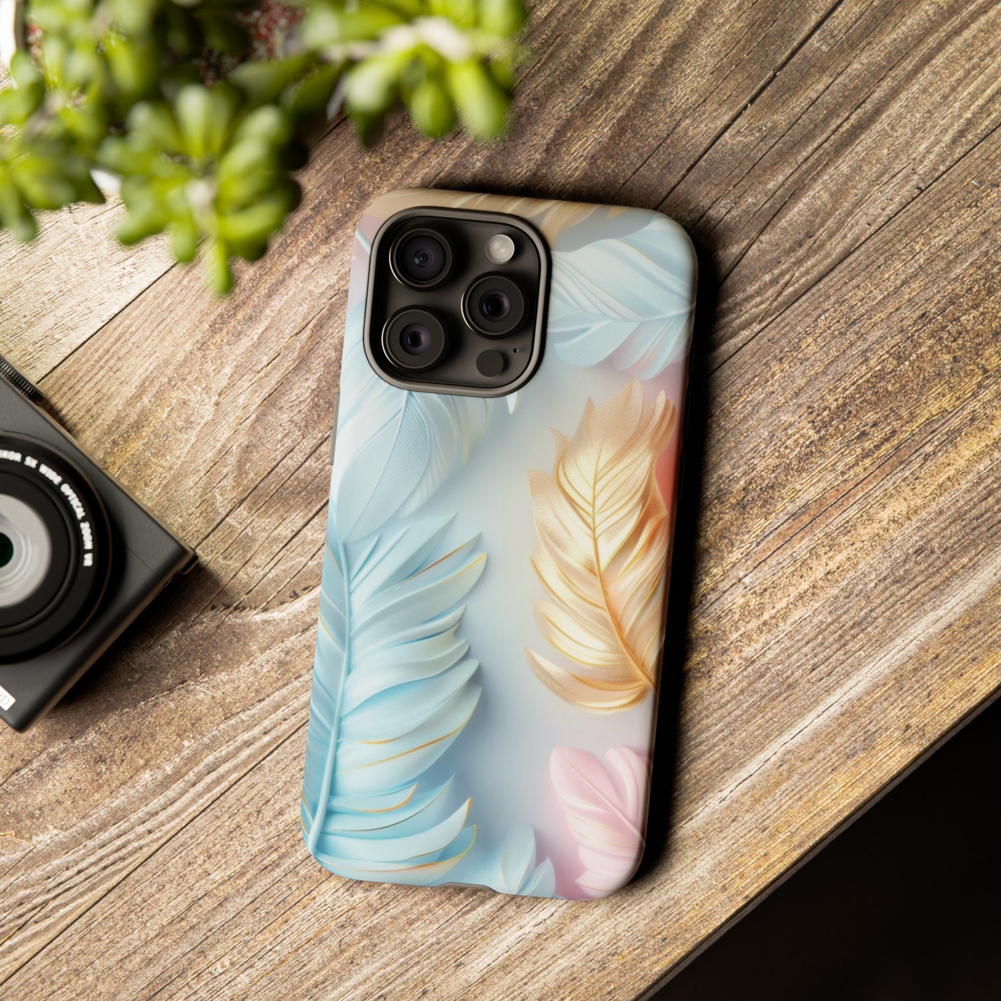 Pastel Feathers Protective Phone Case Gift for Her Phone 15, Samsung iPhone Samsung Gift for Her Case iPhone 15, Samsung iPhone Samsung Accessory Gift for Her
