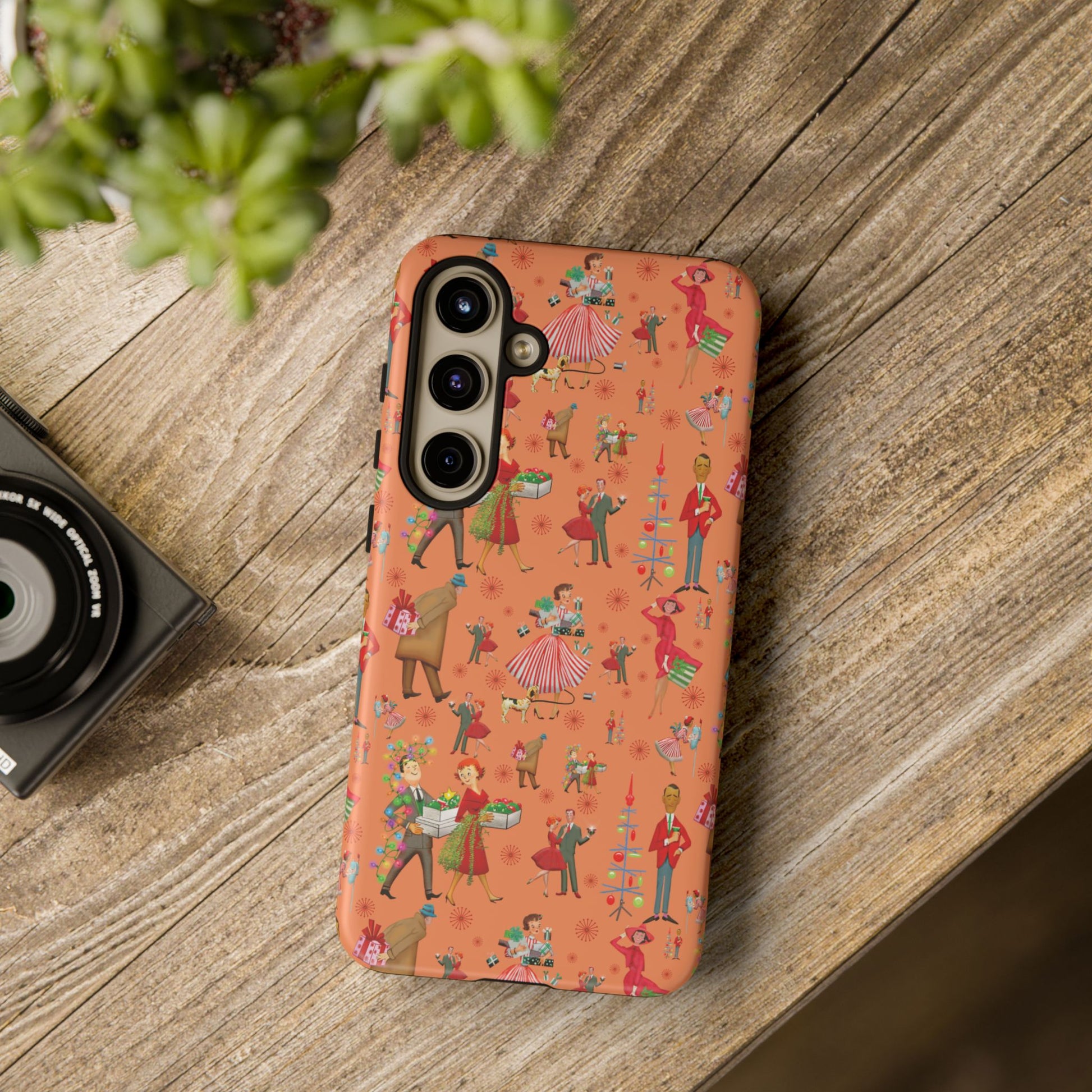 Retro Christmas 50s Phone Case Unique Holiday Protection for Your Device | Stylish & Durable Cover Gift for Her Phone 17, 16, 15, Samsung iPhone Accessory Gift for Her