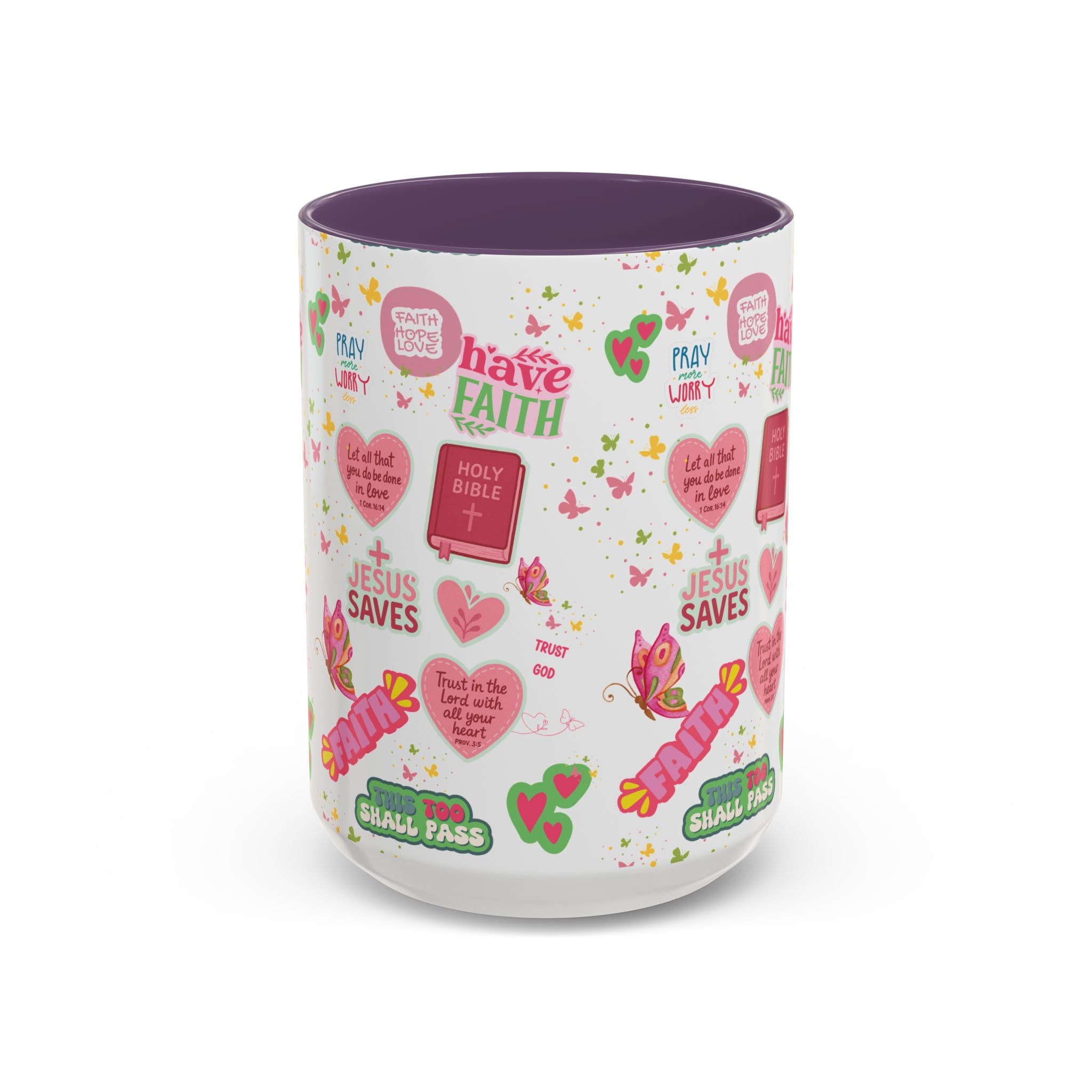 Commencez votre journée avec la foi | Mug chrétien avec verset biblique | Cadeau inspirant pour chrétiens | Mug à café en céramique 325 ml et 443 ml Matins de printemps douillets