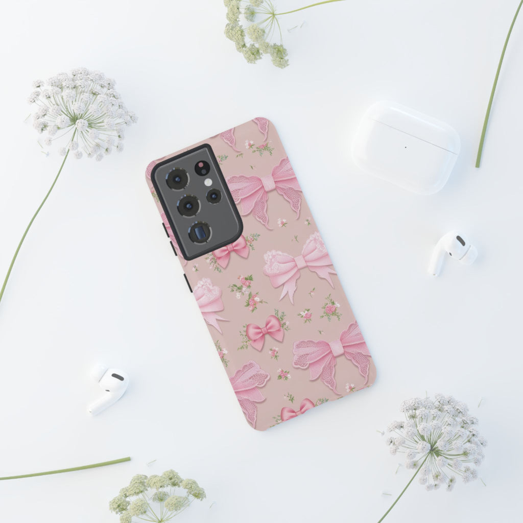 Luxury Pink Bow Phone Case – Cute & Protective Cover for iPhone & Samsung Gift for Her