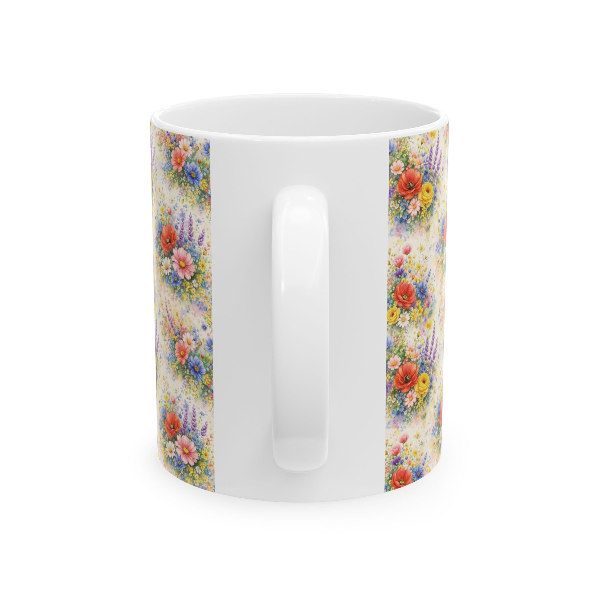 Watercolor Wildflowers Ceramic Mug — Floral 11oz & 15oz Coffee Cup