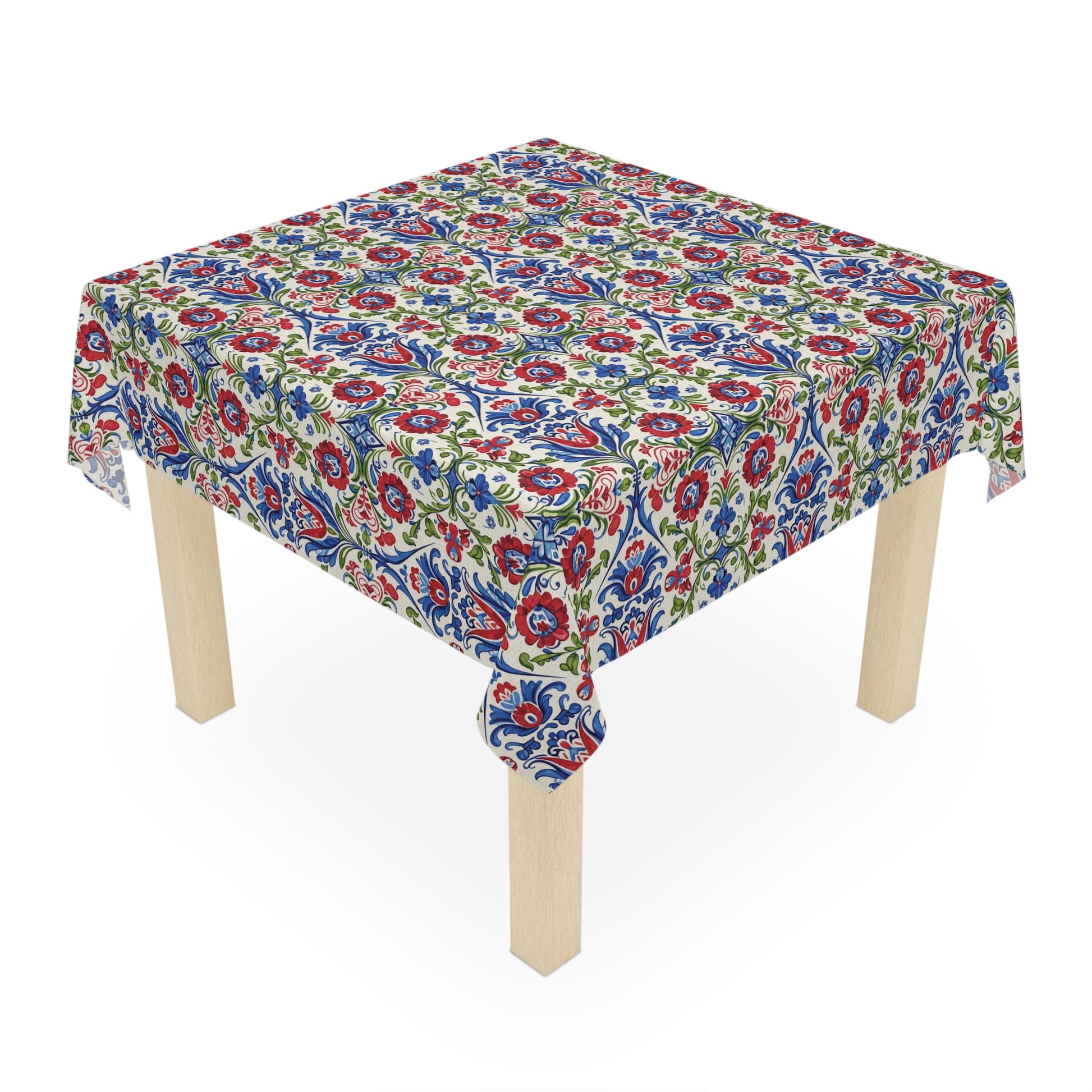 Kashubian Folk Art Tablecloth Traditional Polish Floral Table Cover  Elegant Decorative Dining & Kitchen Linen in Vibrant Colors Weddings all Events and Occasions