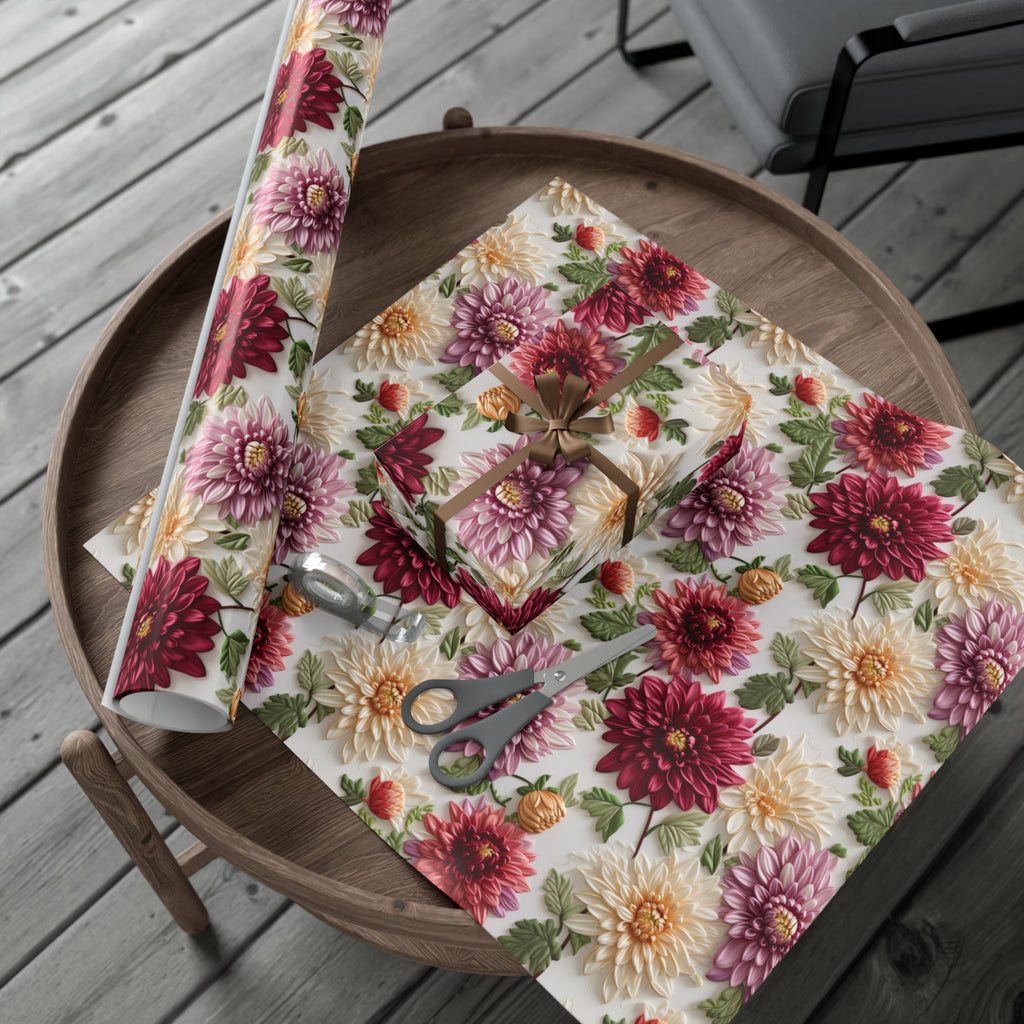 Elegant Fall Floral Wrapping Paper | Autumn-Inspired Gift Wrap with Vibrant Seasonal Blooms | Perfect for Thanksgiving, Birthdays, & Special Occasions | Premium Quality Gifts Moms - MRSBYVALLE