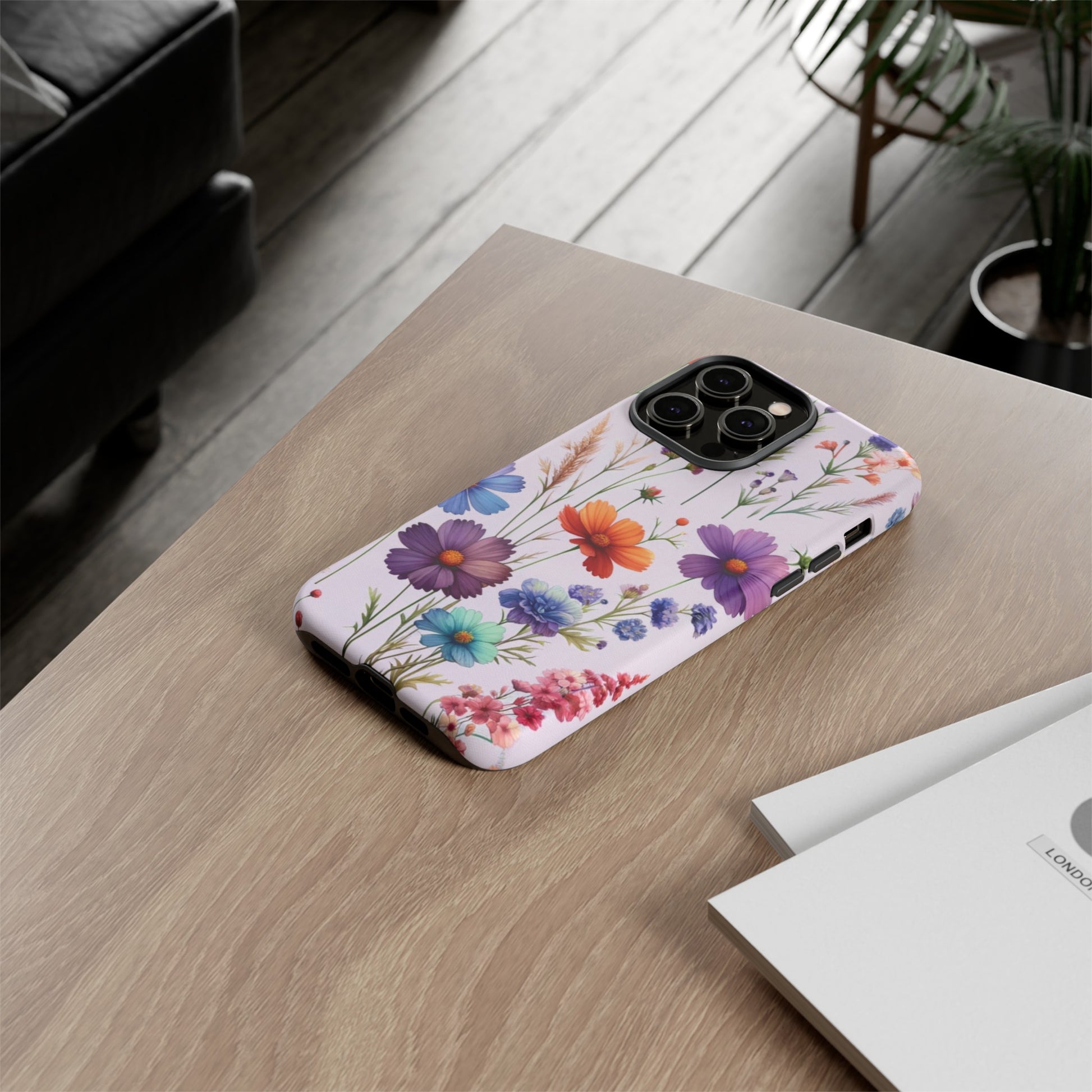 Lavender Wildflowers Protective Phone Case Gift for Her Phone 15, Samsung iPhone Samsung Gift for Her Case iPhone 15, Samsung iPhone Samsung Accessory Gift for Her.