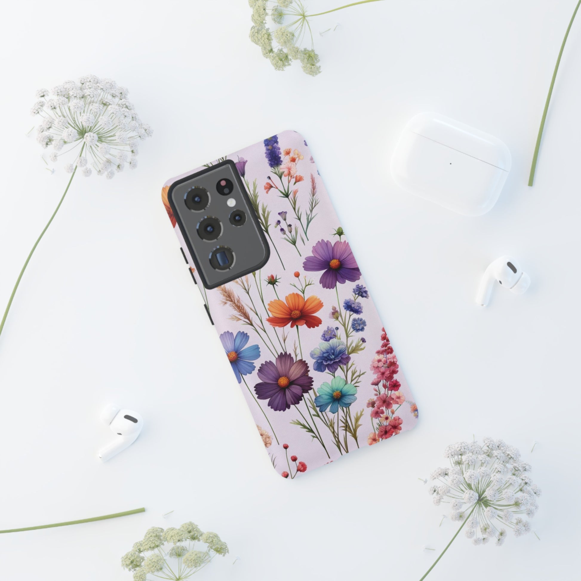 Lavender Wildflowers Protective Phone Case Gift for Her Phone 15, Samsung iPhone Samsung Gift for Her Case iPhone 15, Samsung iPhone Samsung Accessory Gift for Her.